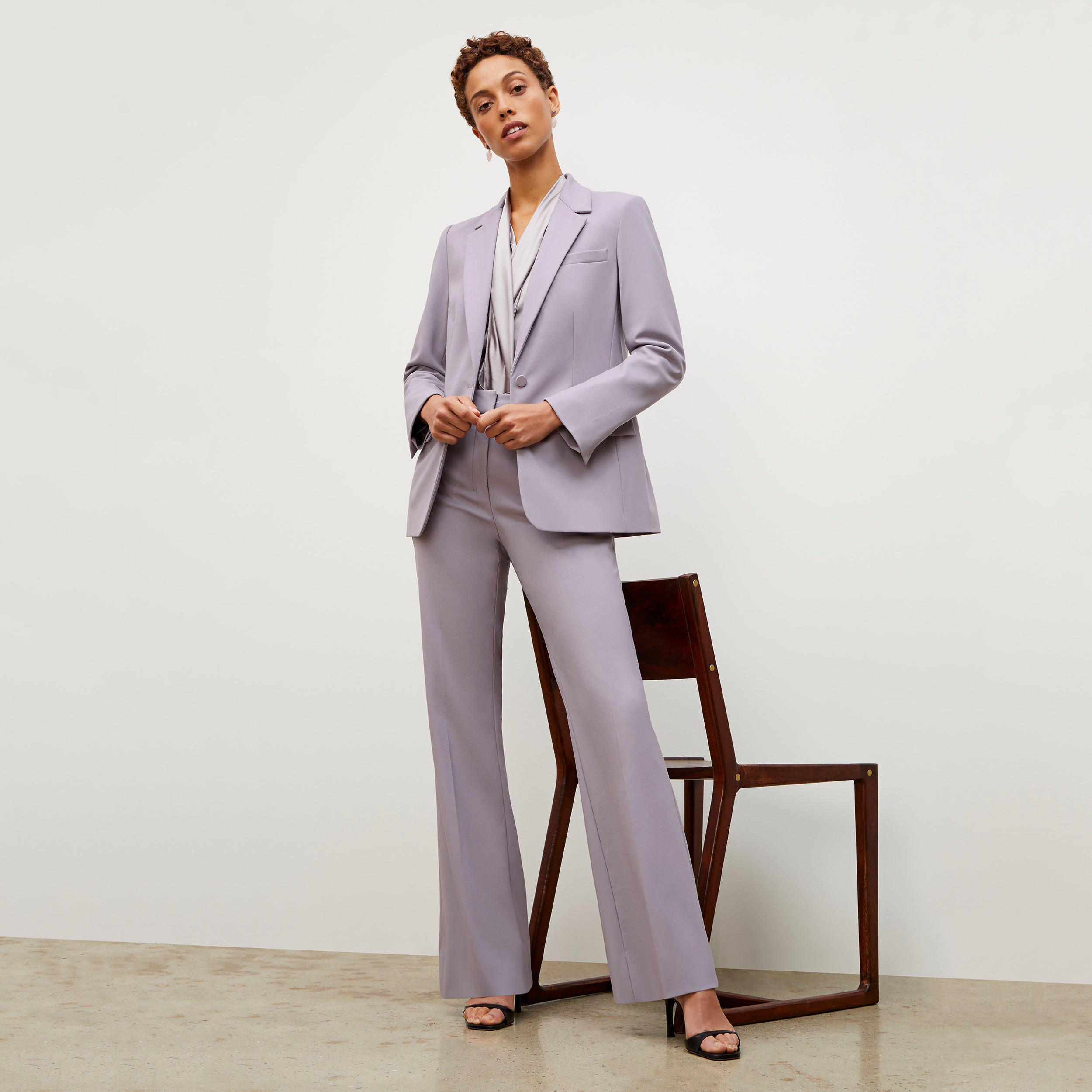 Horton Pant - Washable Wool Twill Pants for Women | Light Lilac | Comfortable Office Wear & Casual Outfits