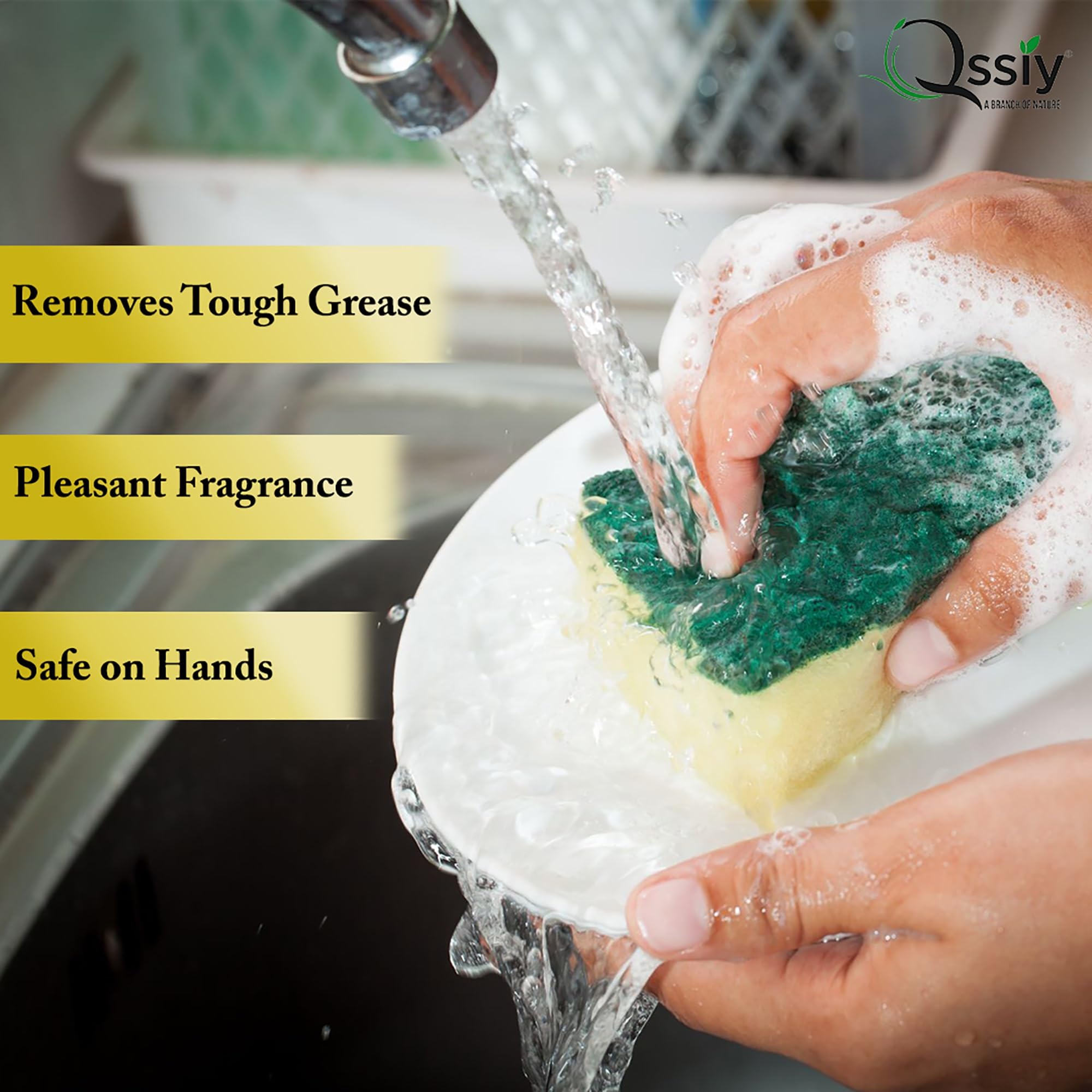 **Qssiy Green Apple Dishwashing Liquid Gel – 5 Litre (1.32 Gallon) – All-Purpose Dish Soap for Pots, Pans, Utensils & More – Safe for Hands & Dishwashers – Fresh Green Apple Scent – Ideal for Kitchens, Restaurants & Household Cleaning**