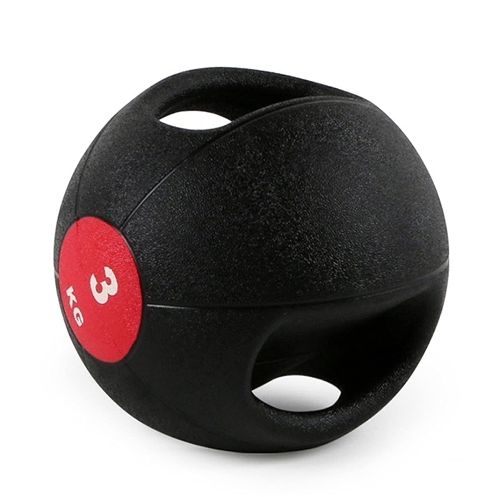 Double Handle Medicine Ball 3kg/6.6lb - Rubber Core Training & CrossFit Equipment for Strength, Throwing Exercises - Perfect for Home Gym Workouts, Functional Training & Rehabilitation Therapy