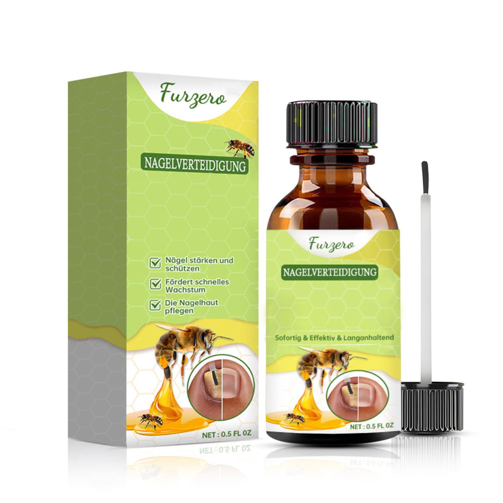 Bee Venom Nail Strengthening Serum - Repair & Growth Treatment for Thin, Brittle & Damaged Nails - Natural Nail Polish Base Coat - Perfect for Weak Nails & Professional Manicures