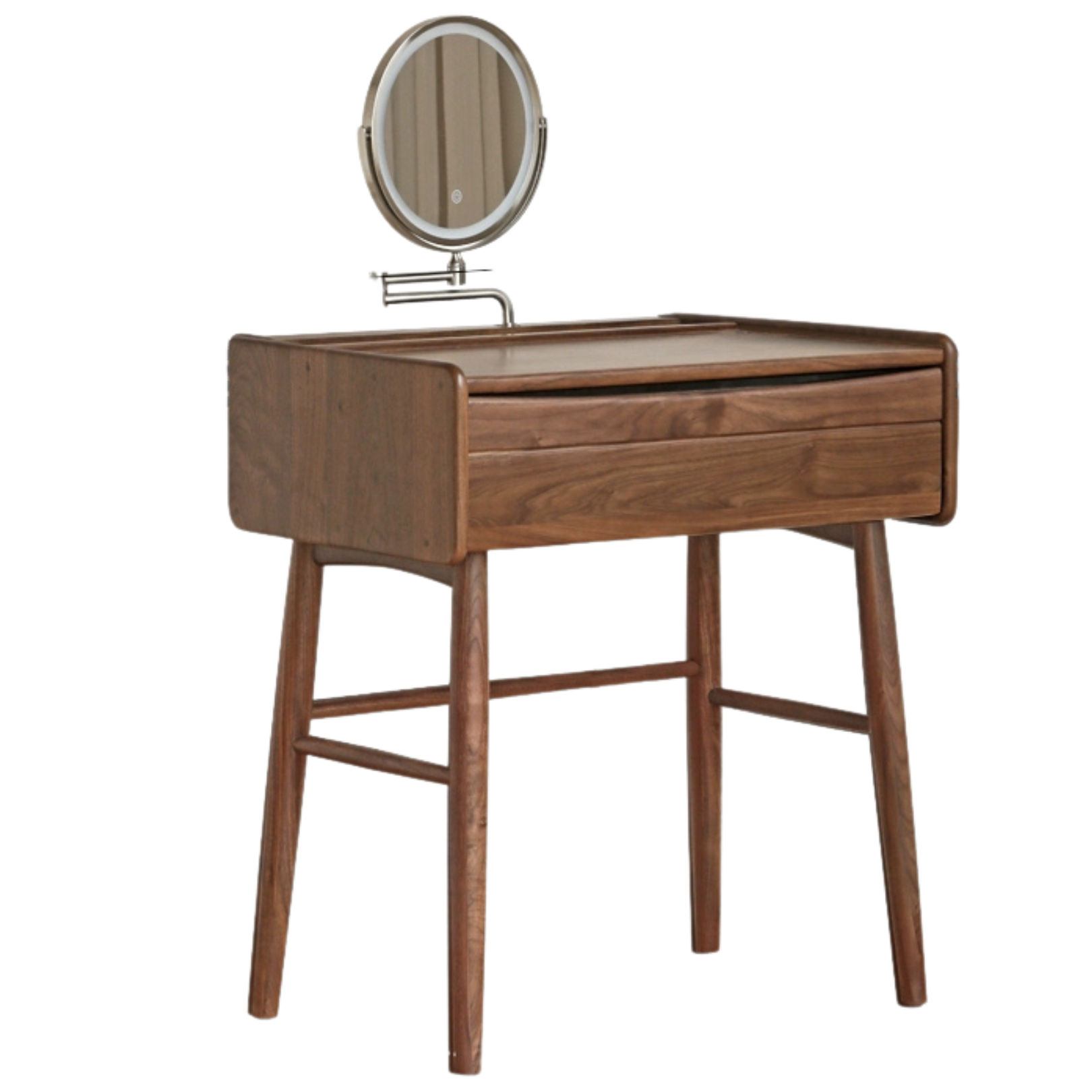 29.5x17.7x45.7 inch / 75x45x116 cm / Rich dark Walnut Color / dressing table + mirror