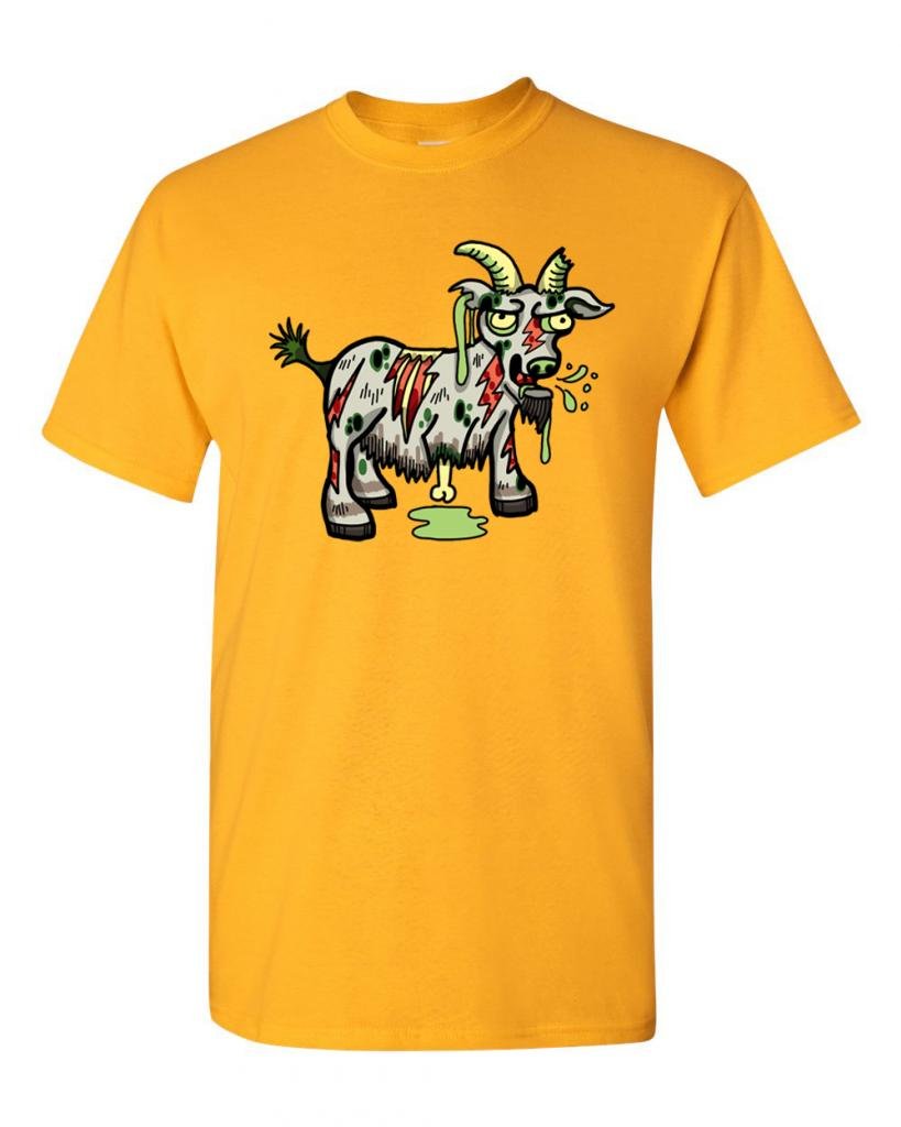 Zombie Goat Undead Animals Graphic T-Shirt for Adults | Horror & Halloween Costume Tee | Perfect for Cosplay, Halloween Parties & Gifts