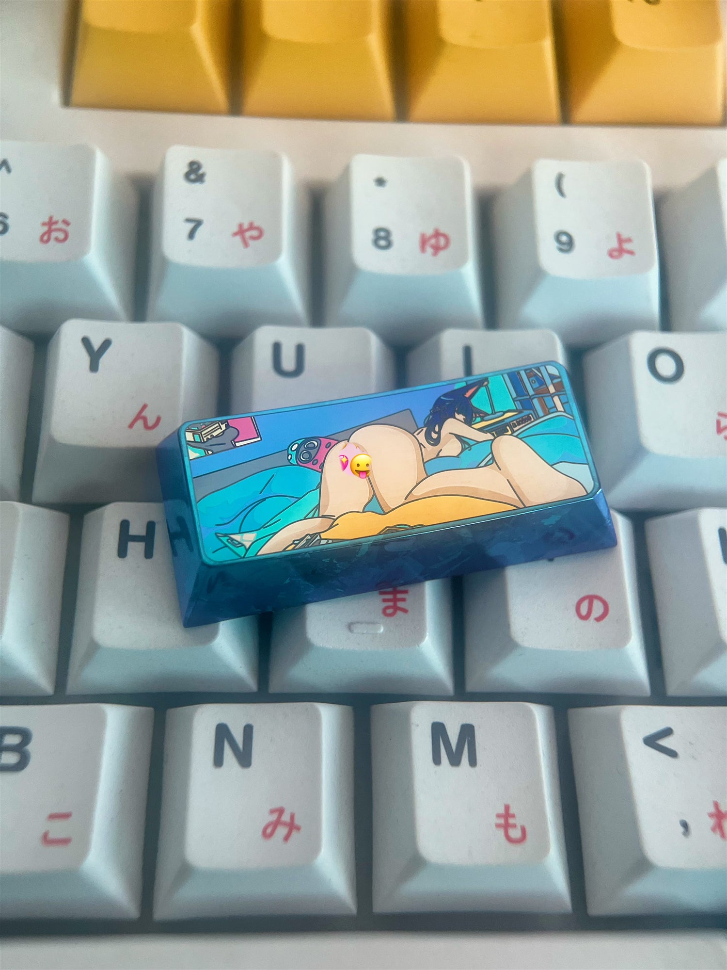 Hoshimi Miyabi 2.25U Titanium Alloy Custom Keycaps - Metal Artisan Gaming Keycaps for Mechanical Keyboards (Perfect for Gaming Setups & Keyboard Enthusiasts)
