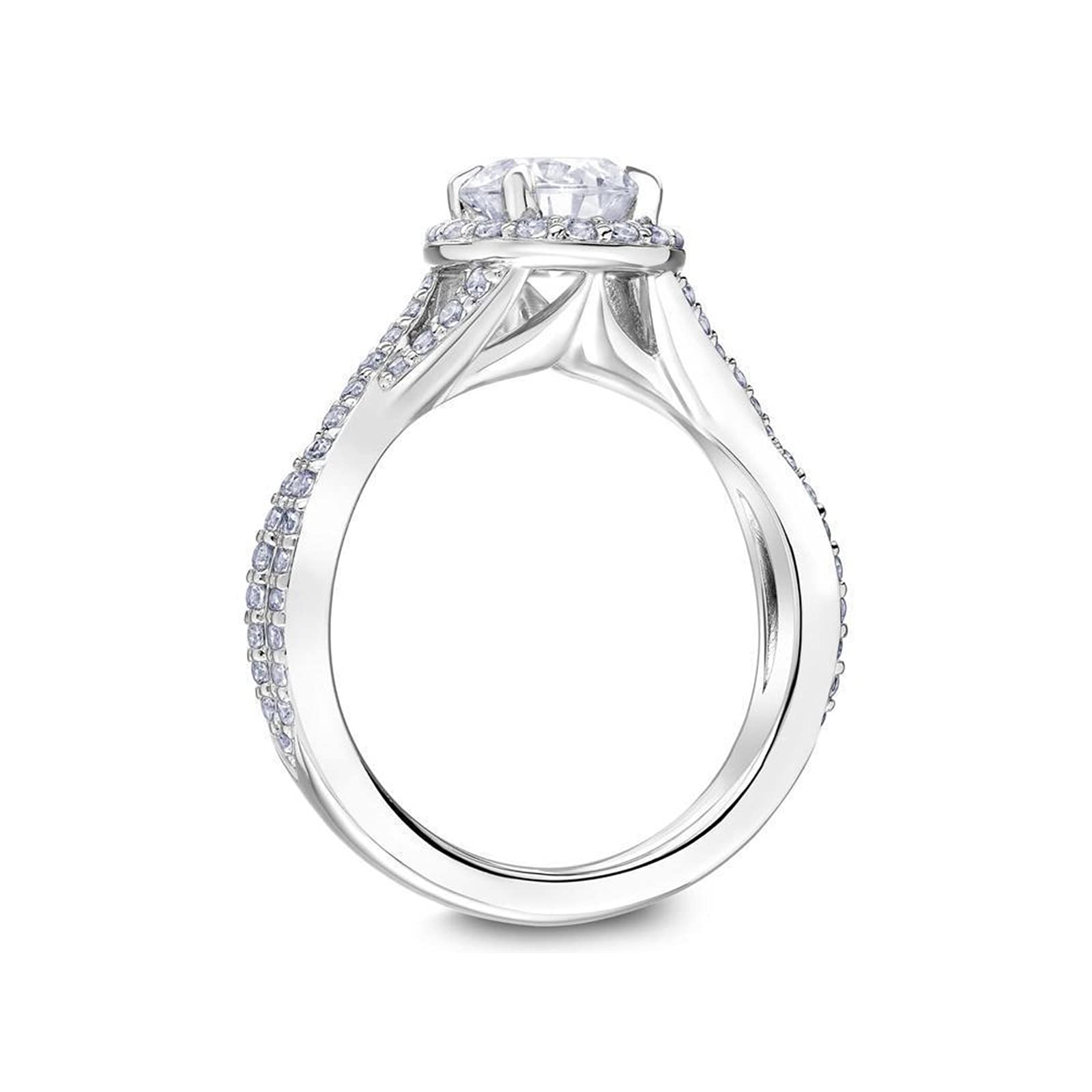 Moissanite Engagement Rings for Women - 4 Elegant Styles in 925 Sterling Silver with Halo Setting | Perfect for Wedding Proposals, Anniversaries & Romantic Occasions
