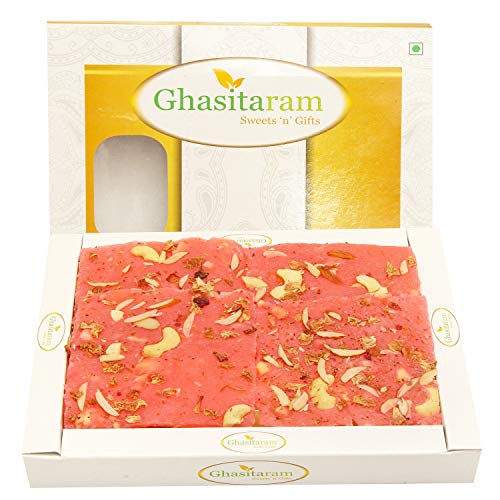 Ghasitaram Premium Rose Ice Halwa - 400g Authentic Indian Sweet for Diwali Gifts & Festive Celebrations | Perfect for Dessert Lovers & Cultural Events