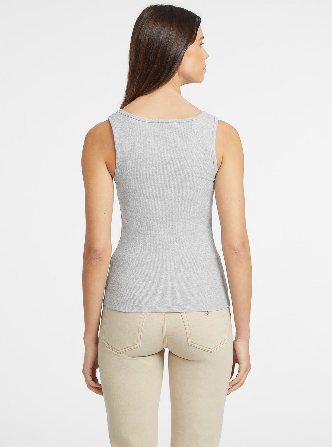 Guess Women's Grey Slim Fit Tank Top - Casual Summer Wear for Outfits & Layering
