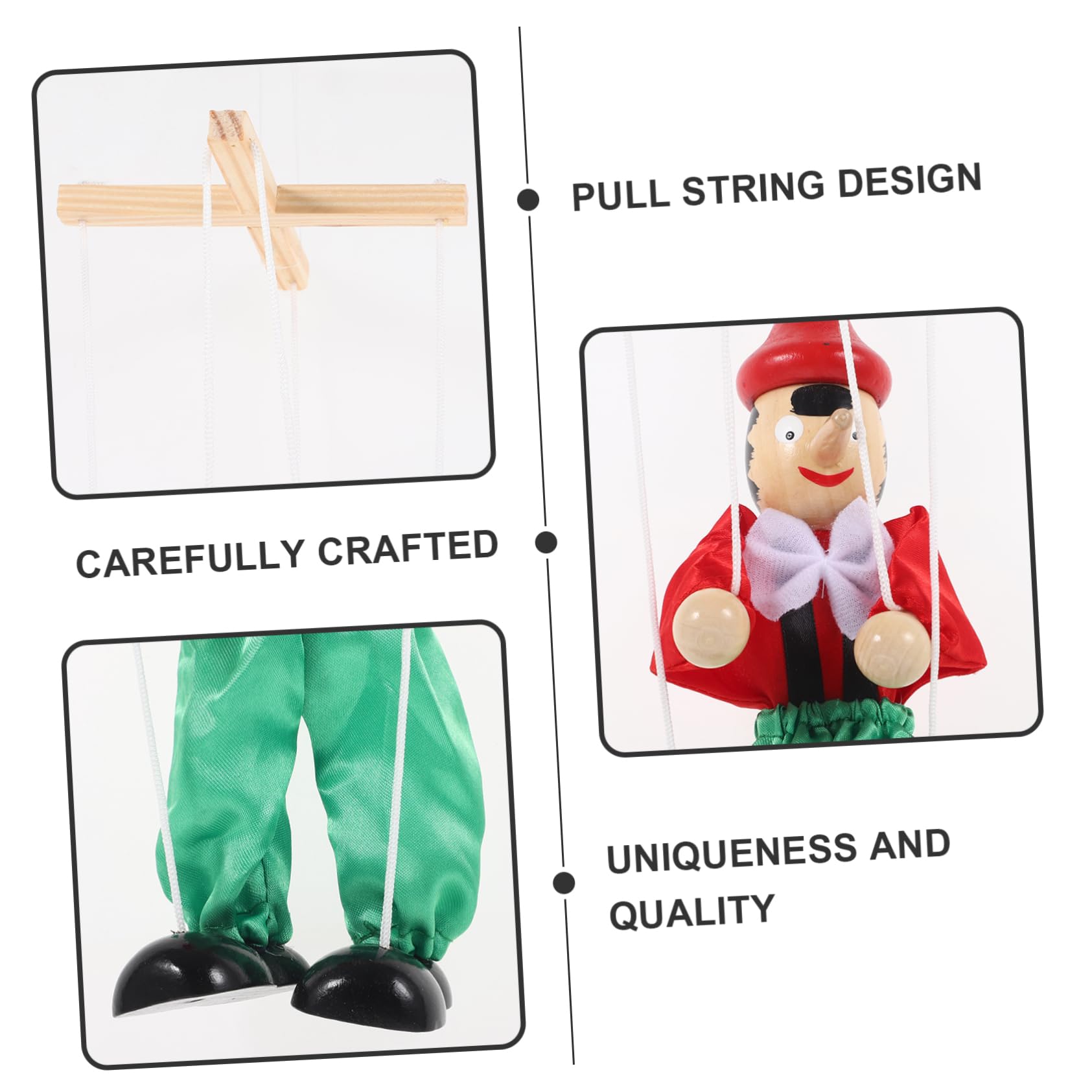 Gogogmee Wooden Hand Puppets for Kids 8-10 - String Puppet Toys, Doll Figures & Puppet Show Supplies - Perfect for Storytelling, Classroom Activities & Creative Play