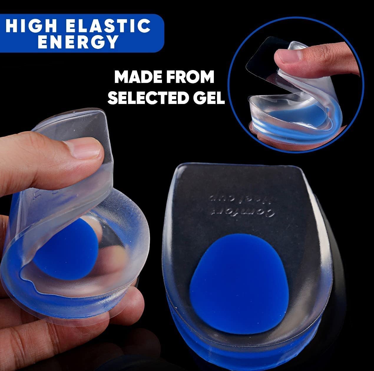 NAPPWE Silicone Gel Heel Pads for Pain Relief - Soft Cushion Socks for Cracked Heels, Swelling & Dry Skin Repair - Comfortable Foot Care Insoles for Men & Women - Perfect for Running, Walking & Daily Comfort