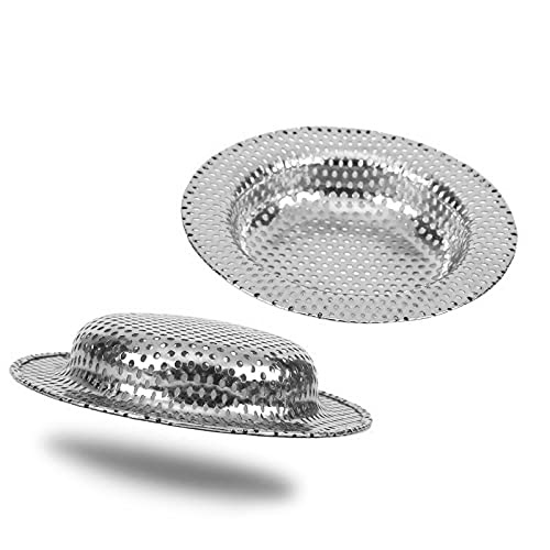Stainless Steel Kitchen Sink Strainer Drain Filter - 7cm/9cm/11cm Bathroom Sink Drain Waste Screen (2 Pack, 7CM) - Perfect for Kitchen & Bathroom Sink Drain Protection