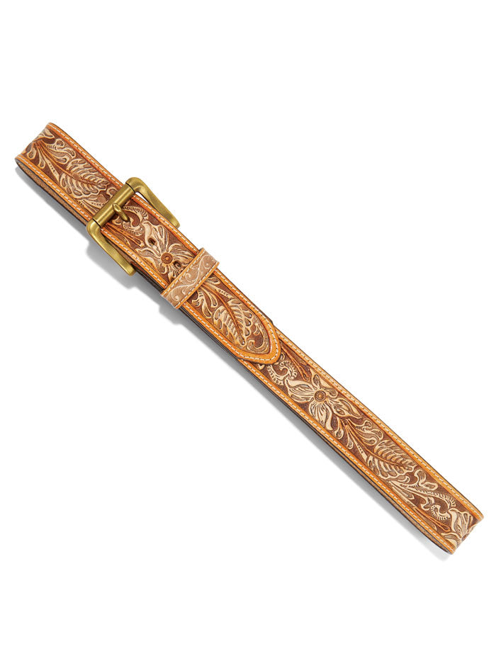 Justin C14124 Natural Floral Belt Tan - Stylish Women's Leather Waist Belt for Casual & Formal Outfits - Perfect for Dresses, Jeans & Office Wear