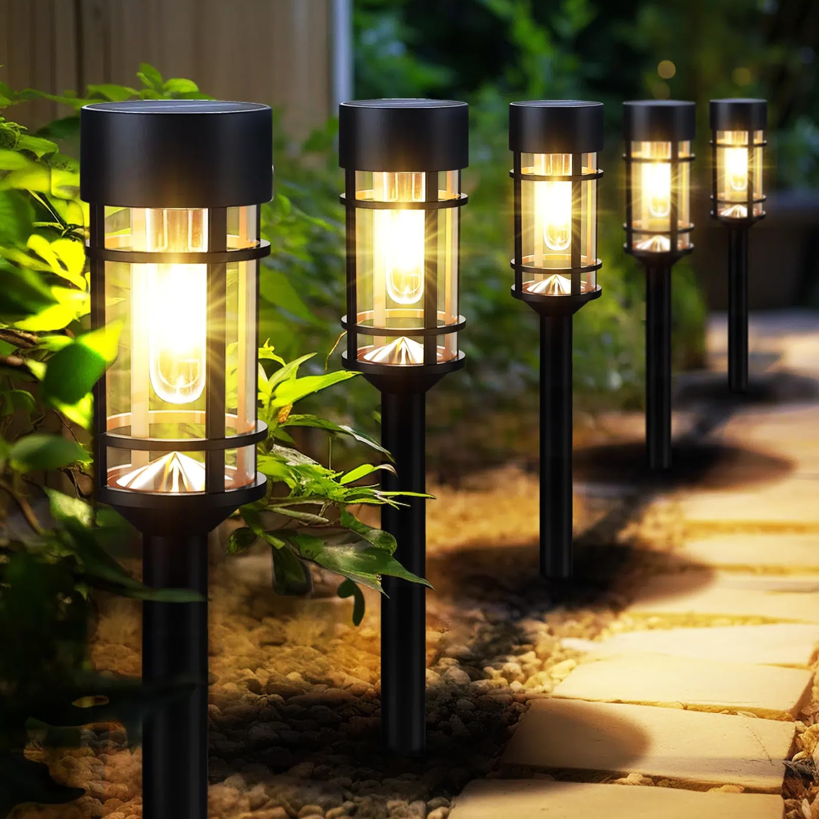 8 Pack Solar Pathway Lights - LED Garden Lights for Lawn, Yard & Walkway | 12Hrs Lighting