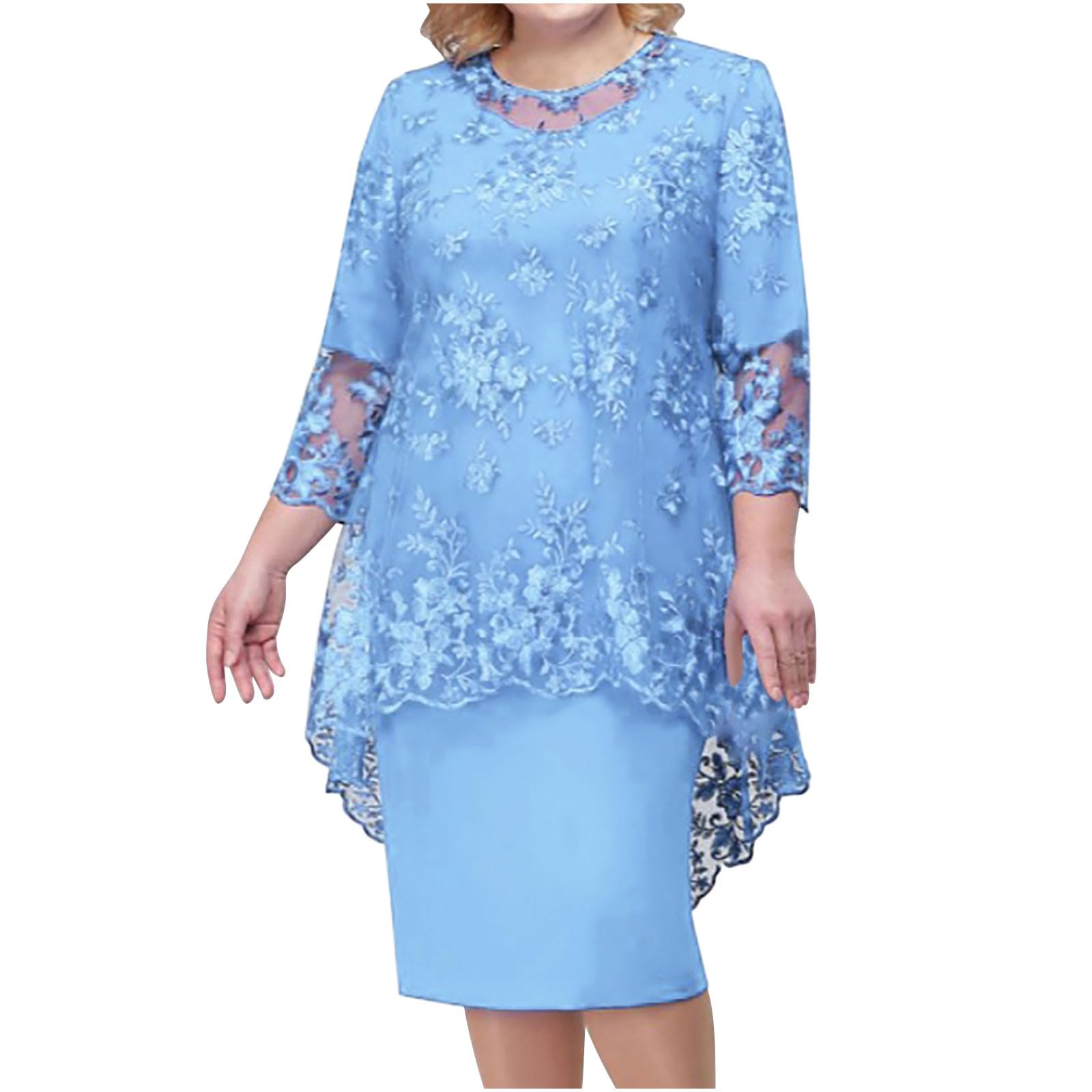 Elegant Floral Lace Mother of The Bride Dress - Plus Size Formal Evening Gown for Wedding Guest & Grandmother | Perfect for Weddings, Parties & Special Occasions