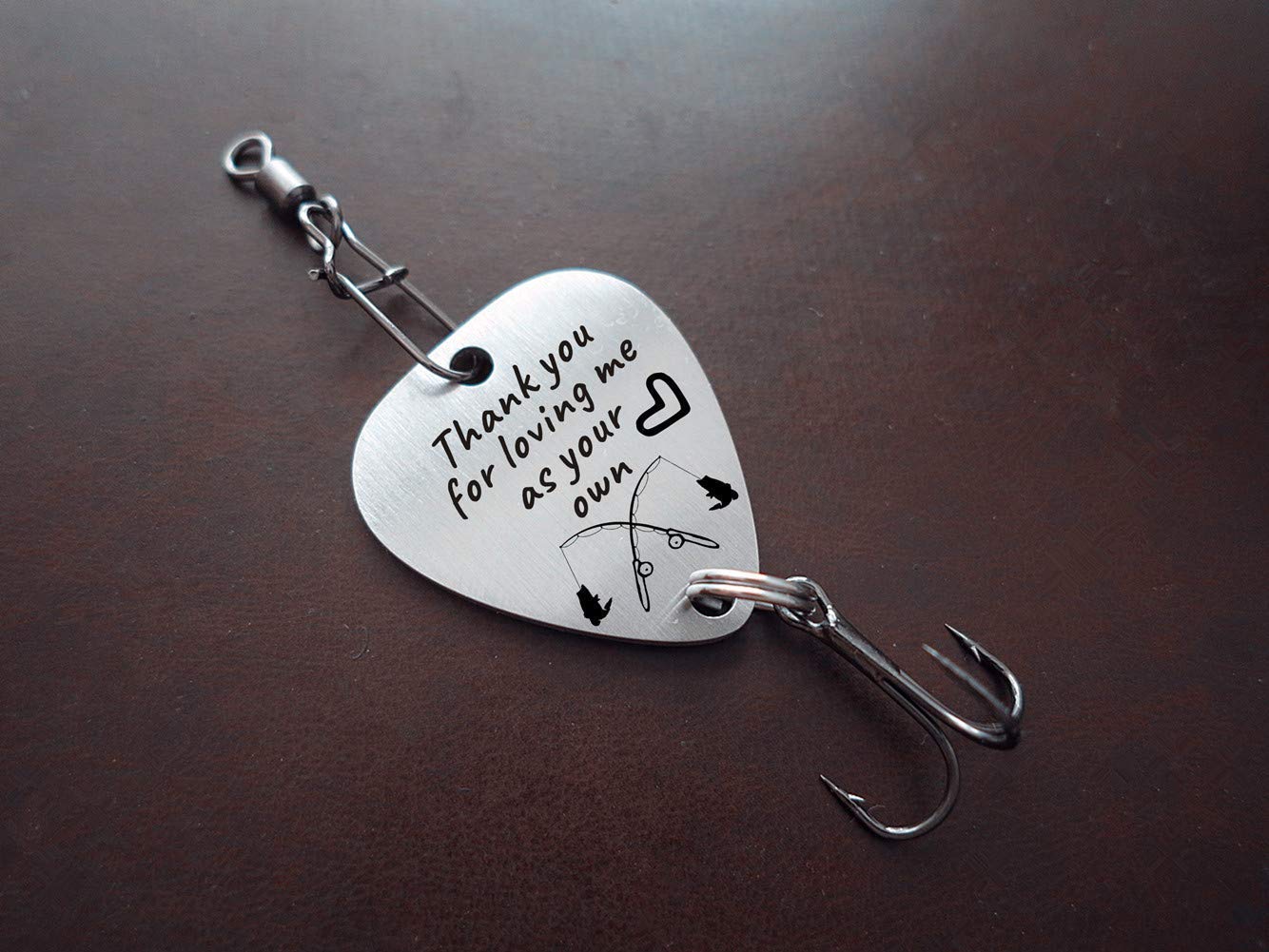 Stainless Steel Fishing Lure Gift for Stepdad - Thoughtful Thank You Present from Daughter or Son | Perfect for Father's Day, Birthday & Fishing Trips