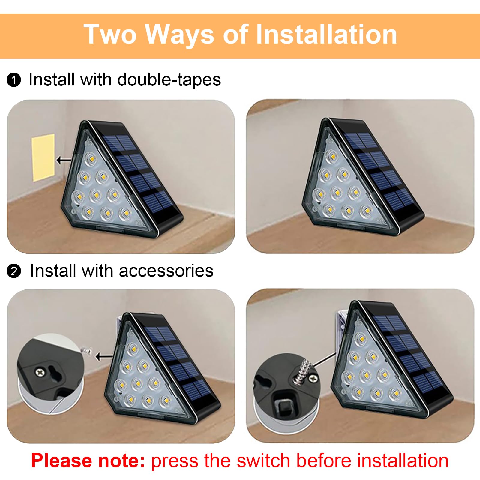 Solar Powered Outdoor Step Lights - 6 Pack Warm White Dusk to Dawn Stair Lights, IP67 Waterproof Deck Lighting for Yard, Garden, Pathway, Driveway, Patio | Perfect for Nighttime Safety & Landscape Decoration