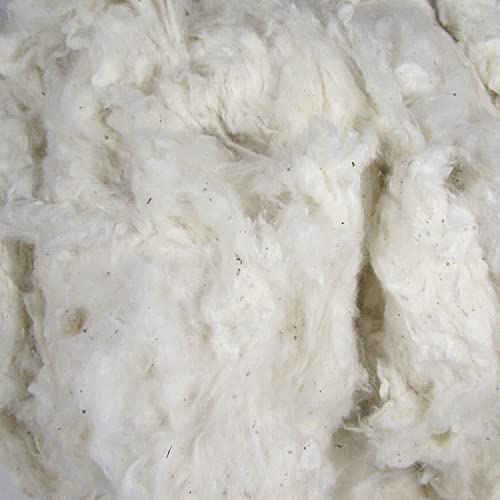 Organic Raw Cotton Fiber - Natural Unbleached Color - 10 lbs Bulk for Spinning, Weaving & DIY Crafts - Perfect for Yarn Making, Quilting & Eco-Friendly Projects