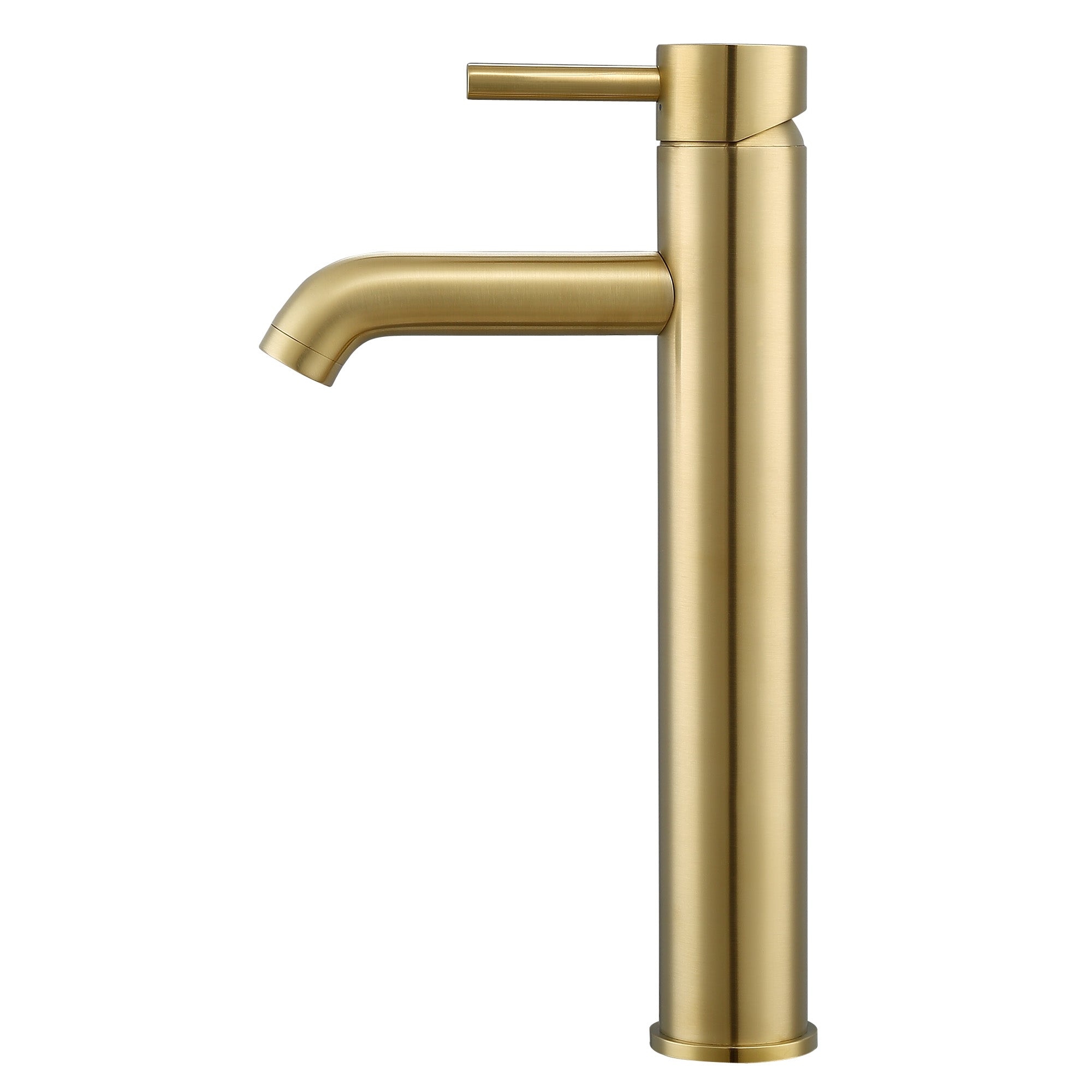 Ancona Holbrook White Ceramic Vessel Bathroom Sink with Brushed Champagne Gold Single Hole Faucet - Modern Vanity Basin for Powder Room, Guest Bath & Master Bathroom Decor