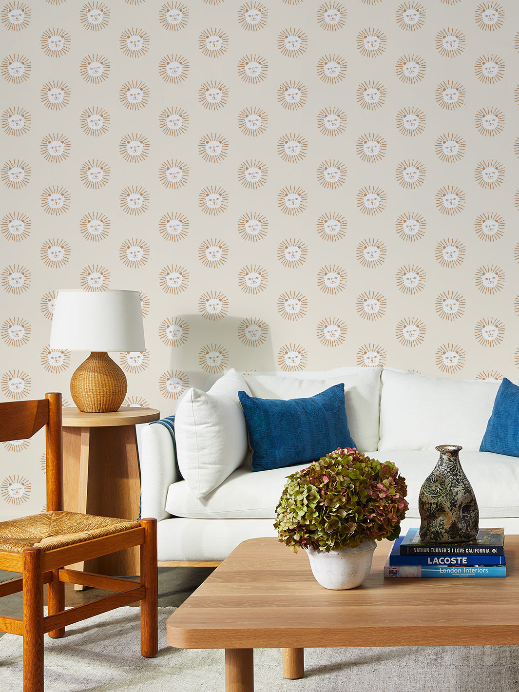 Lion's Mane Wallpaper - Ivory Botanical Peel and Stick Wallpaper for Home Decor | Perfect for Living Room, Bedroom & Nursery