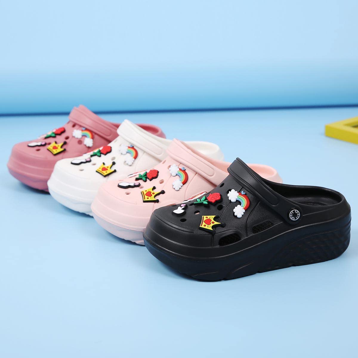 Meidiastra Women's Platform Clogs - Slip-On Slide Wedge Sandals with Arch Support | Comfortable House Slippers & Outdoor Summer Shoes for Women