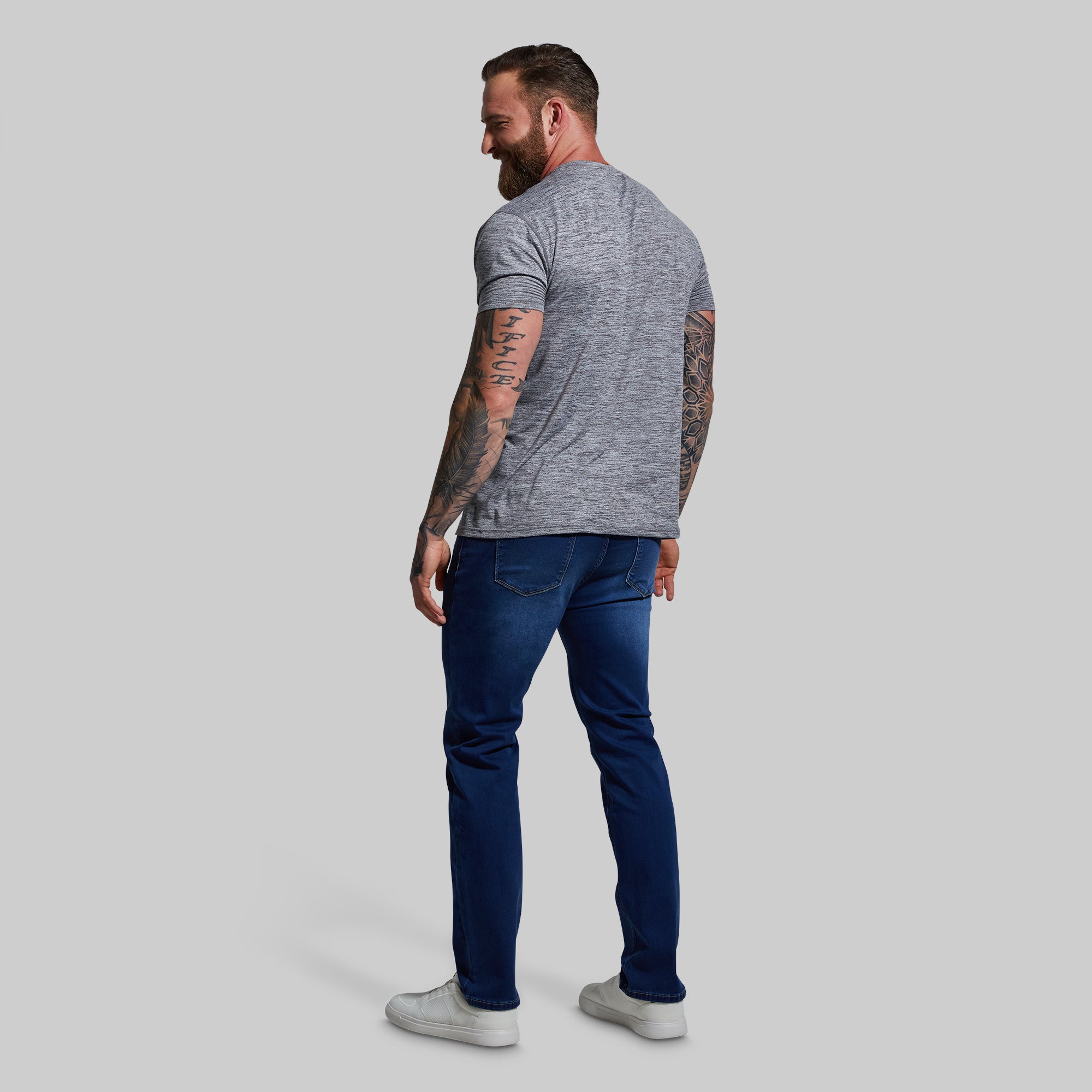 FLEX Stretchy Athletic Fit Jeans for Men - Dark Wash Denim Pants | Comfortable & Durable for Workout, Gym & Casual Wear