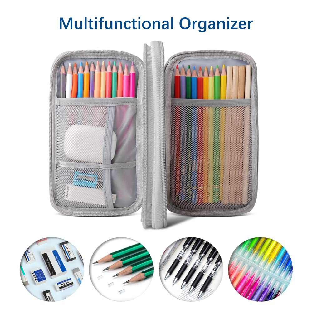 Travel Cable Organizer Bag - 3-Layer Water-Resistant Electronics Accessories Pouch, Portable All-in-One Gadget Storage Case (Grey) | Perfect for Business Trips, Commuting & Home Organization