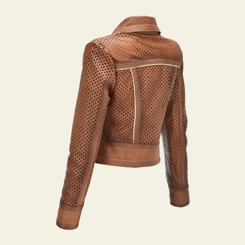 Cuadra Honey Western Fashion Lambskin Leather Camisole for Women - Stylish Western Wear for Rodeo, Country Concerts & Cowgirl Outfits