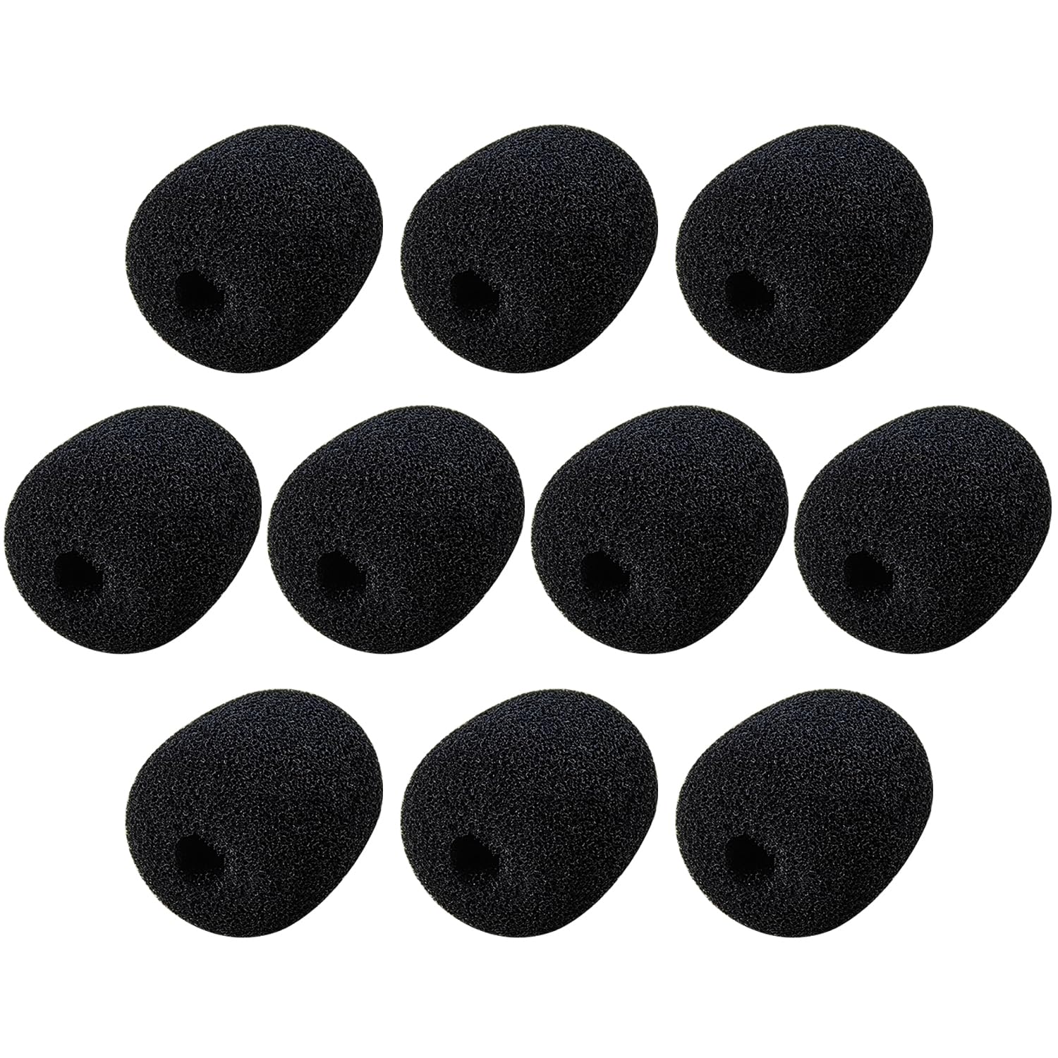 10 Pack Foam Microphone Windscreen Covers - Soft Replacement Mic Covers for Turtle Beach Recon 50, Razer BlackShark V2 X, BlueParrott B450-XT Gaming & Office Headsets with Gooseneck Mics - Reduce Wind Noise for Clearer Calls & Streaming