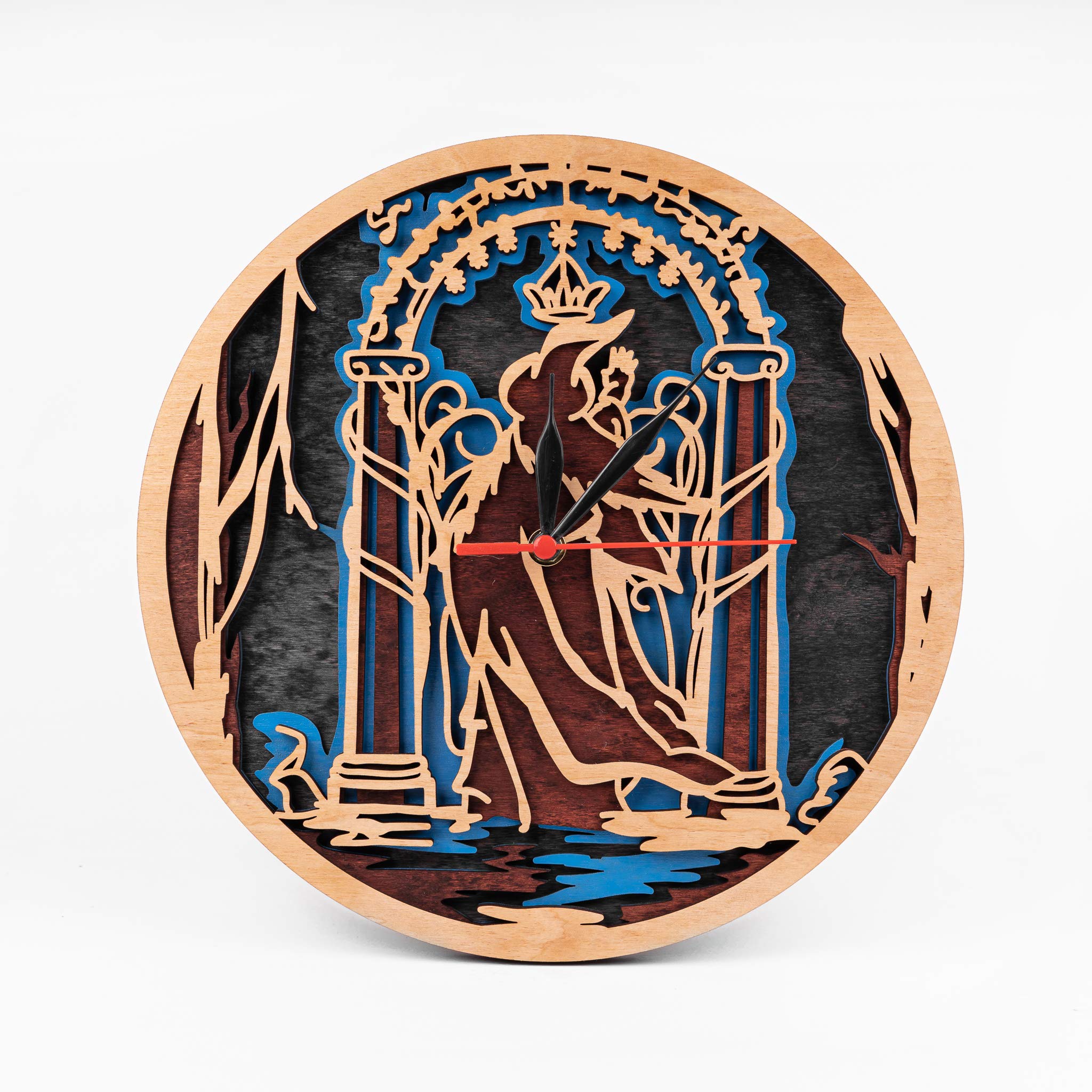 The Lord of The Rings 12 Inch Wooden Wall Clock - 3D Movie Art Design, Unique Birthday & Christmas Gift for Men & Boys - Perfect for Home, Office Decor & Fantasy Theme Rooms