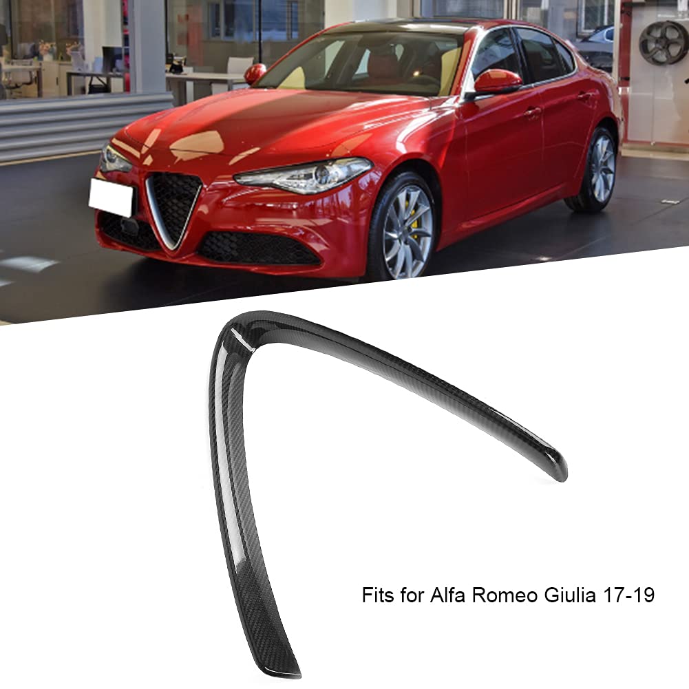 Carbon Fiber V-Shaped Front Grille Trim Replacement for Alfa Romeo Giulia 2017-2019 | Premium Car Exterior Upgrade | Enhances Sporty Look for Street & Show Cars