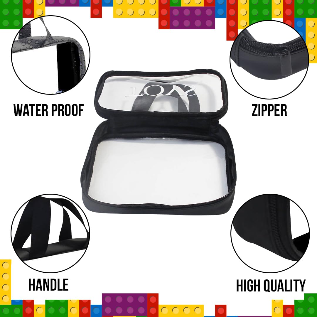 4-Pack Clear PVC Zipper Toy Storage Bags - Waterproof Organizer for Board Games, Building Blocks & Kids Toys - Small Size for Easy Storage & Travel
