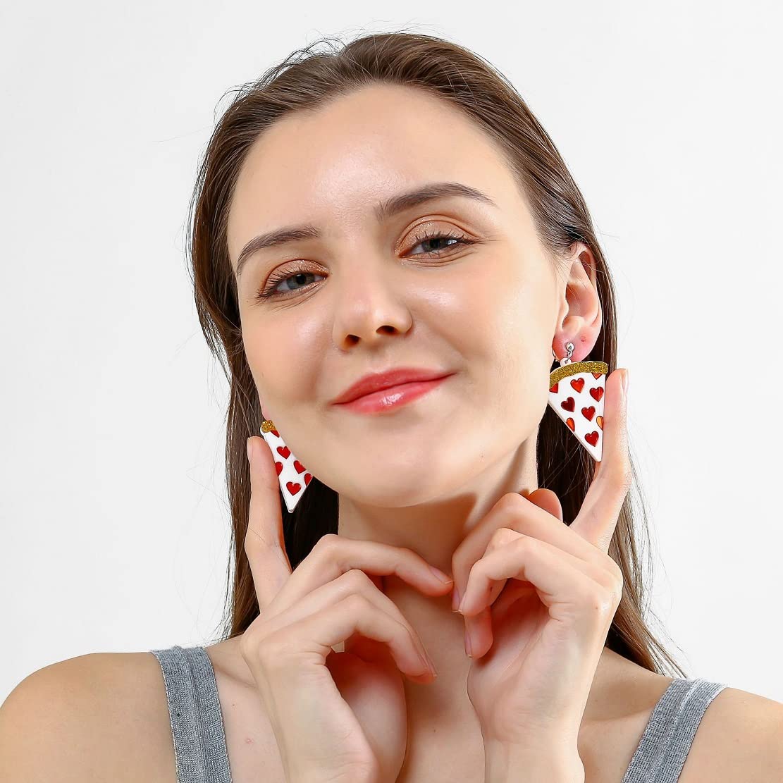 Hypoallergenic Pizza Slice Earrings for Women - Cute Acrylic Food-Themed Dangle Earrings with Sterling Silver Hook | Perfect for Pizza Lovers, Foodie Gifts & Casual Wear