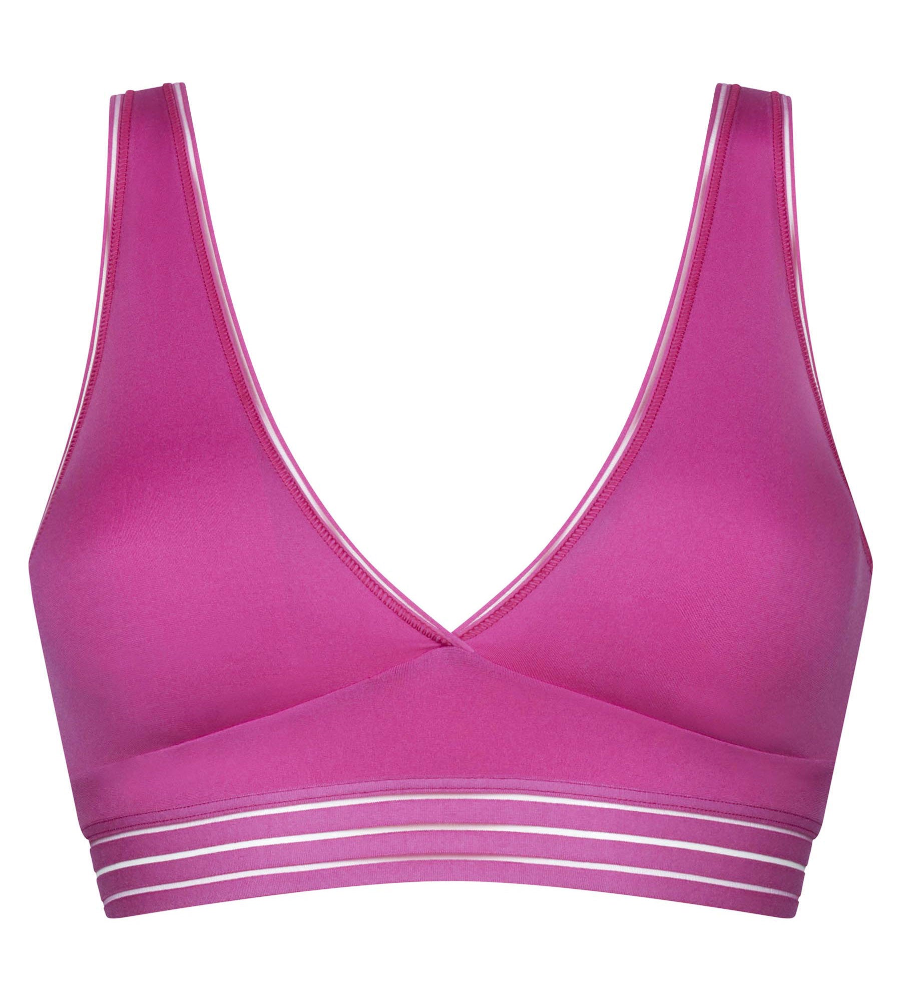 Oh My Dims Fuchsia Triangle Bralette - Wireless Microfiber Comfort Bra for Yoga, Lounge & Everyday Wear
