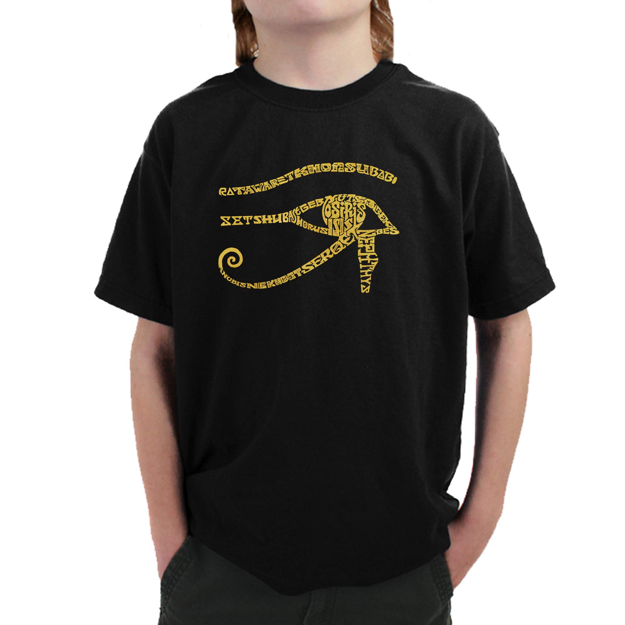 LA POP ART Boys' Graphic Word Art T-Shirt - Cool Egypt Design | Trendy Cotton Tee for Kids & Teens | School, Travel & Casual Wear