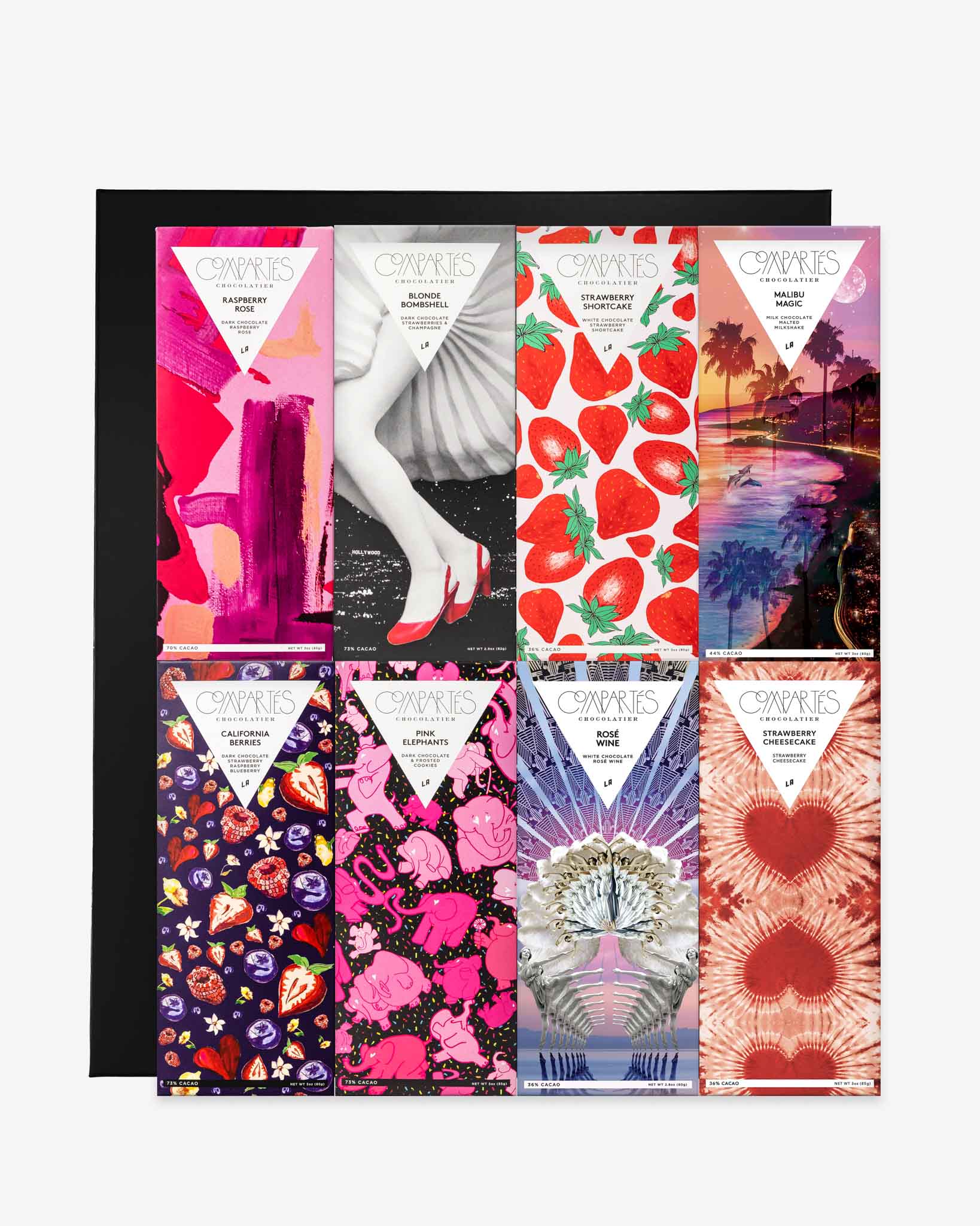 Premium Pink & Red 8-Piece Chocolate Bar Collection - Gourmet Valentine's Day Gifts for Her, Romantic Anniversary Present, Luxury Dessert for Special Occasions