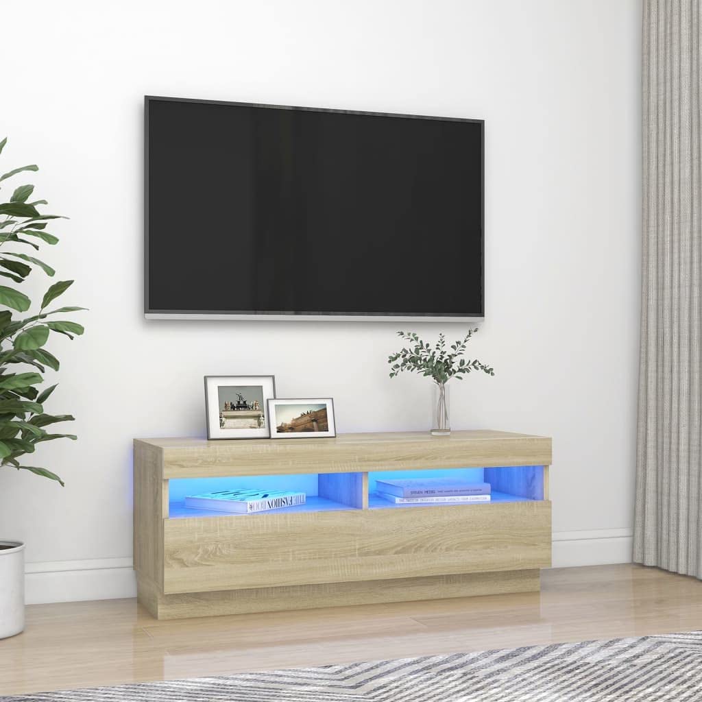 Modern TV Stand with LED Lights - 39.4