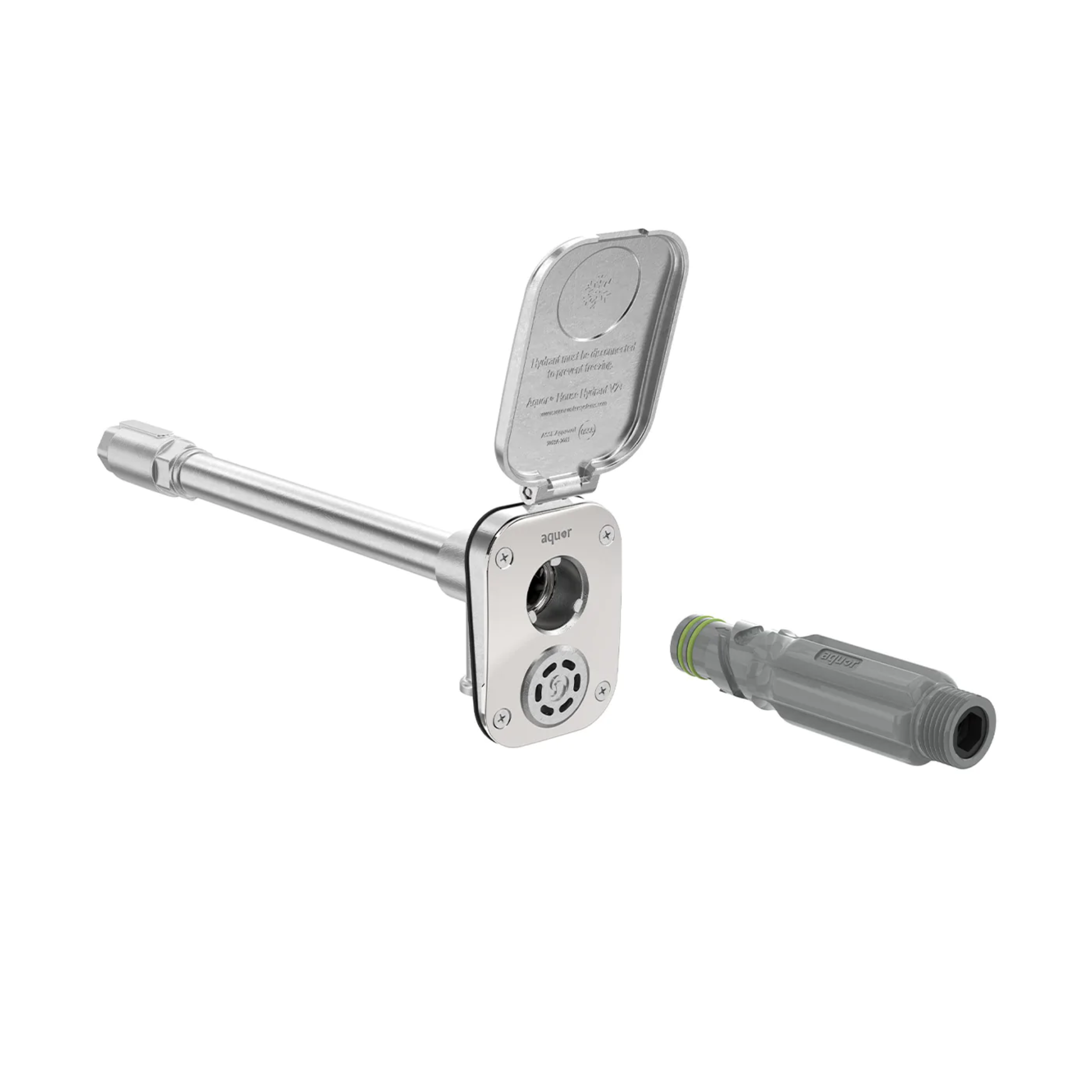 Aquor House Hydrant V2+ Outdoor Water Faucet - Brushed Stainless Steel Freeze-Proof Spigot for Garden, Yard & RV Use