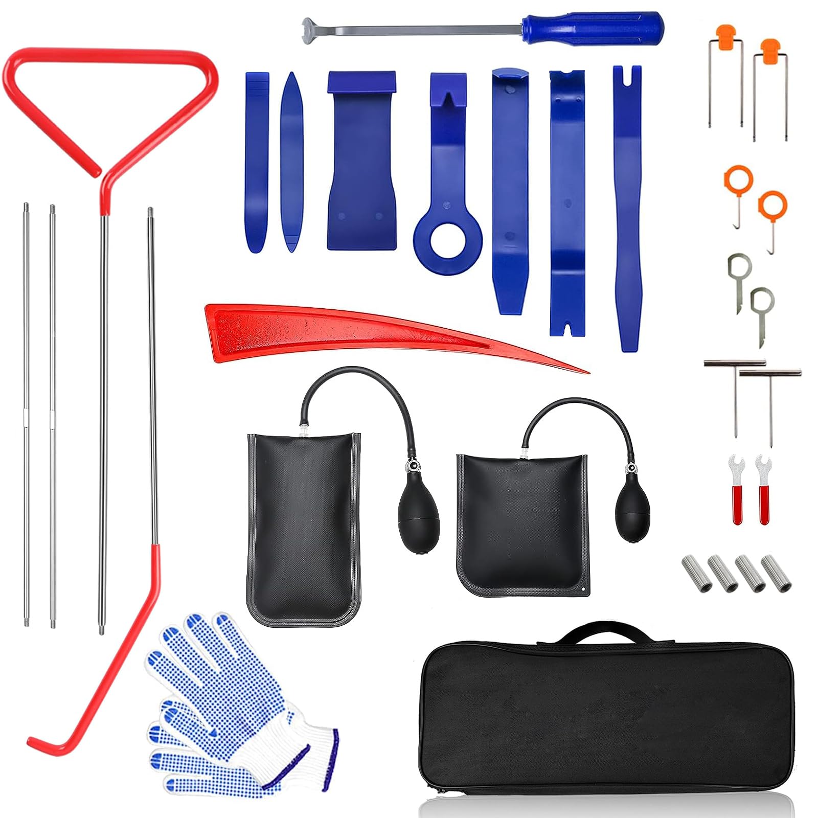 33-Piece Emergency Car Kit for Roadside Safety - First Aid, Jumper Cables, Flashlight & Survival Tools - Perfect for Winter Travel, Camping & Road Trips