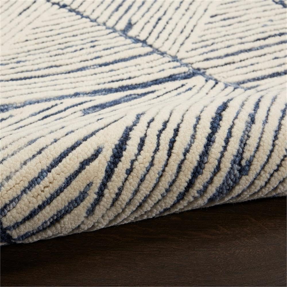 Nourison Vail Abstract White Blue 2'3