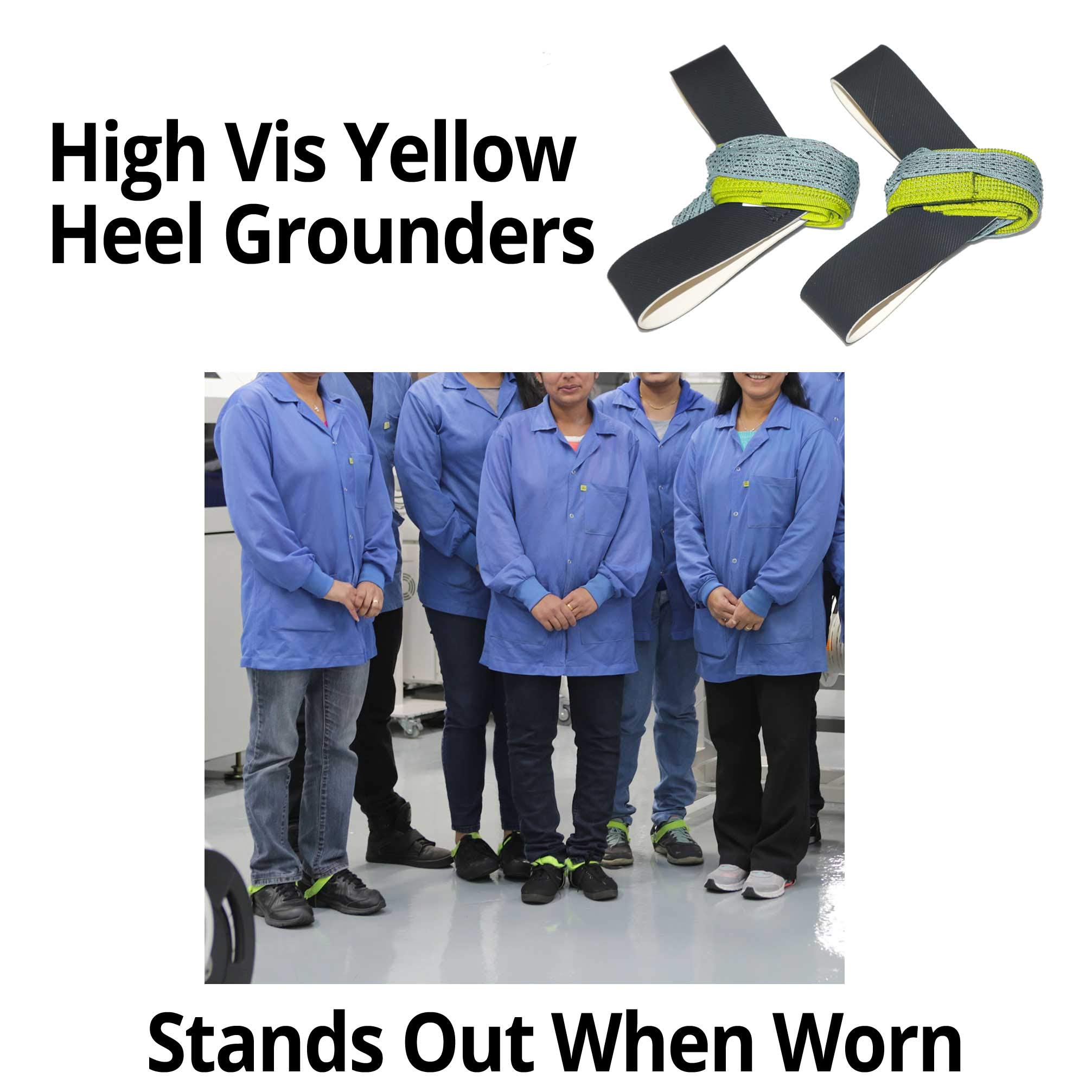 Premium Adjustable One Size Fits All Anti Static 1M Ohm ESD Reusable Foot Heel Straps - 20 Pack Yellow | High Quality Grounding Protection for Electronics | Perfect for Workbenches, Labs, and Static-Sensitive Work Environments