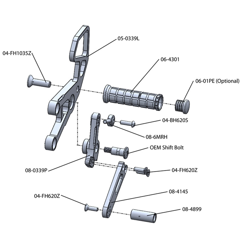 Honda CBR1000RR Rear Sets with Shift Pedal - Compatible with 2008-2016 Models | Motorcycle Foot Pegs for Racing & Street Riding | Perfect for Track Days & Performance Upgrades