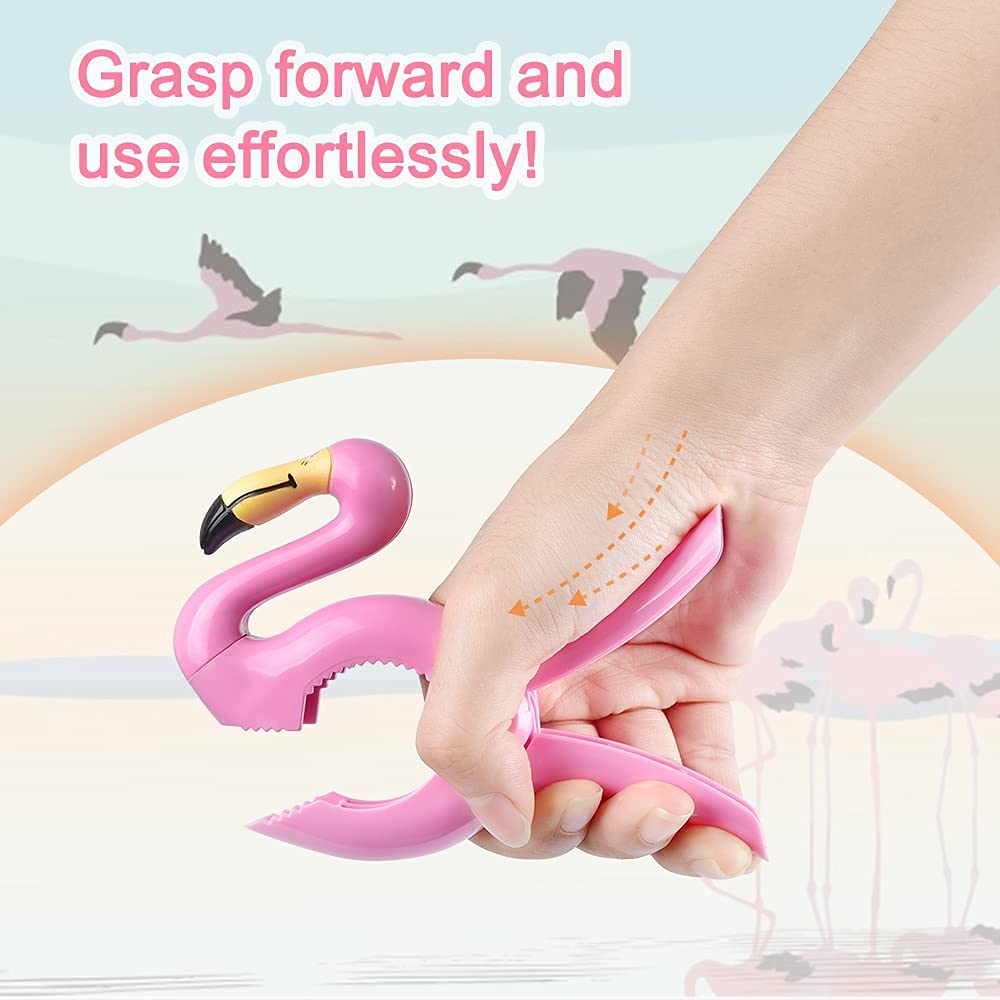 Sopito Jumbo Size Beach Towel Clips - Set of 4 Flamingo Parrot Design - Secure Hang Seal for Beach Chairs, Cruise, Pool, Patio & Daily Use - Perfect for Sunbathing, Travel & Outdoor Relaxation