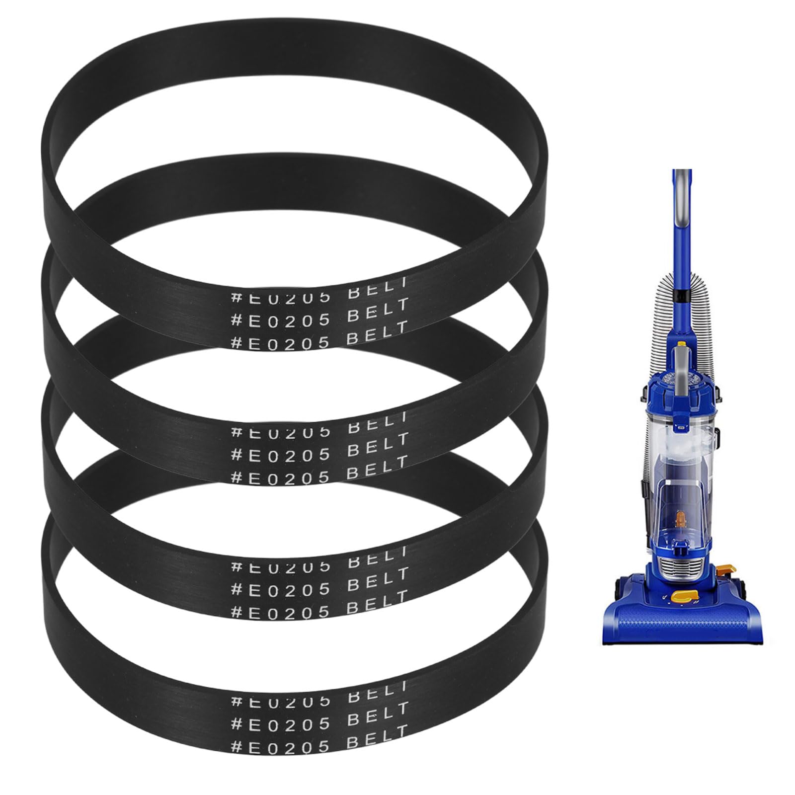 4-Pack Vacuum Belts Style U for Eureka Airspeed Upright Bagless Vacuum Cleaner Models AS1000/AS1000A/AS1001/AS1001A/AS1002A - Replacement E0205 Belts Compatible with Parts 83797 & 61120 Series - Perfect for Home Cleaning & Maintenance