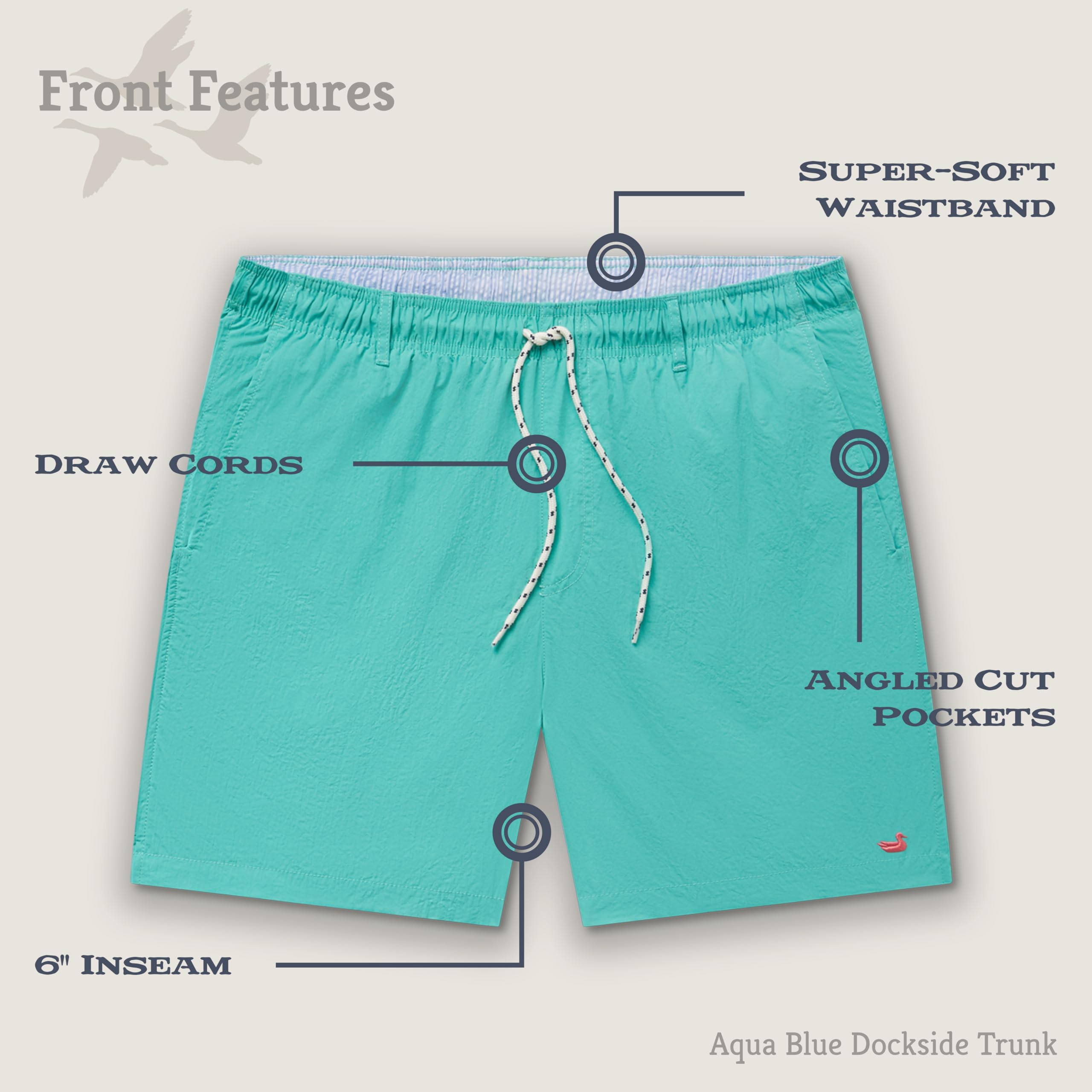 **Men's Quick-Dry Swim Trunks with Anchor Print - Comfortable Beach Shorts for Swimming, Vacation & Summer Outdoor Activities**