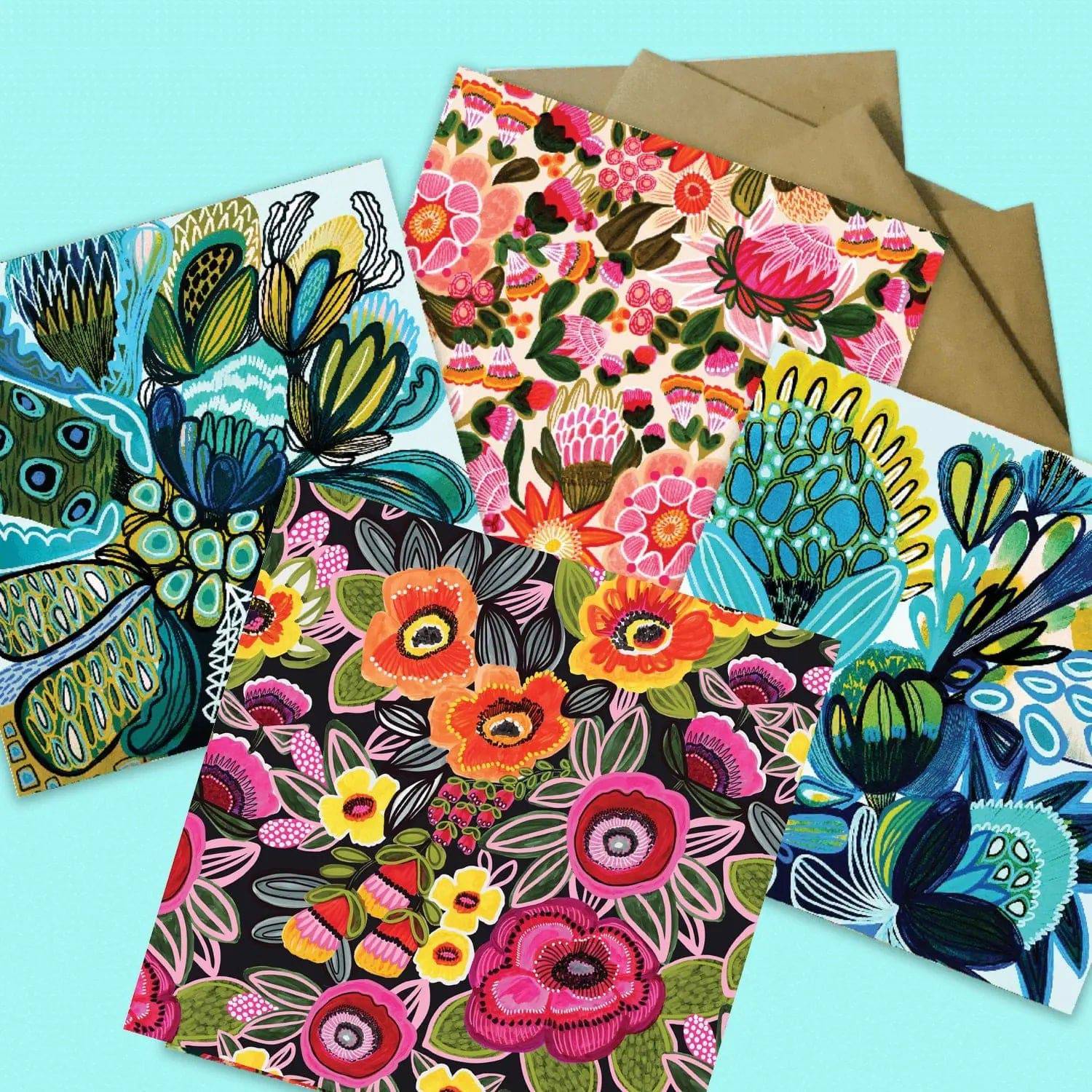 Premium Aussie Blue Australian Greeting Cards - Handmade Eco-Friendly Stationery for Birthdays, Weddings & Special Occasions