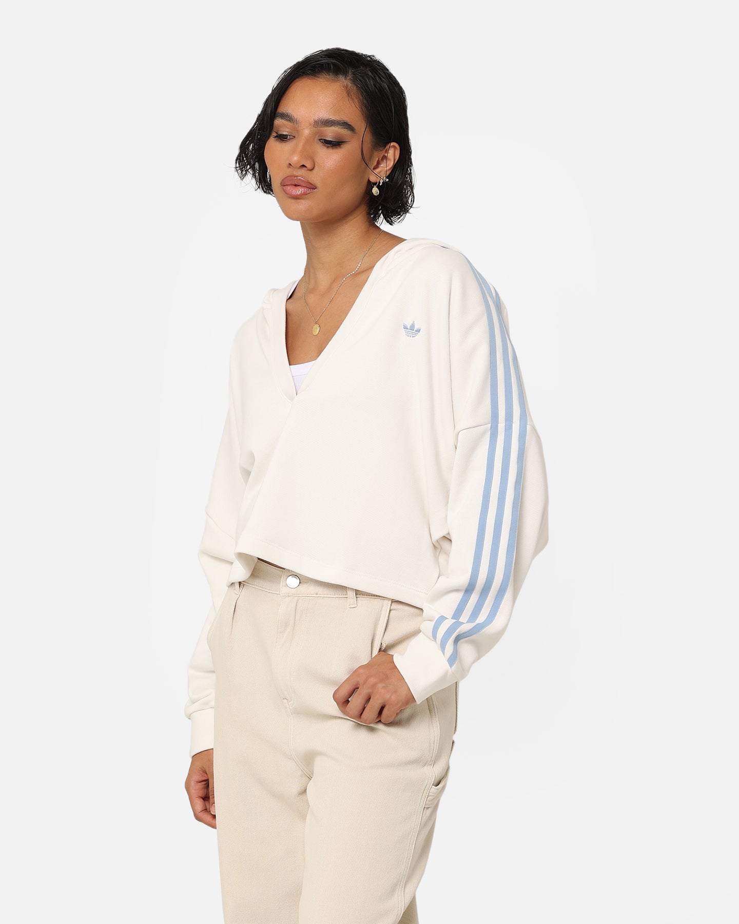 Adidas Women's Cropped Hoodie - Lightweight Fleece Pullover for Running, Yoga & Casual Wear - Trendy Streetwear Fashion for Women