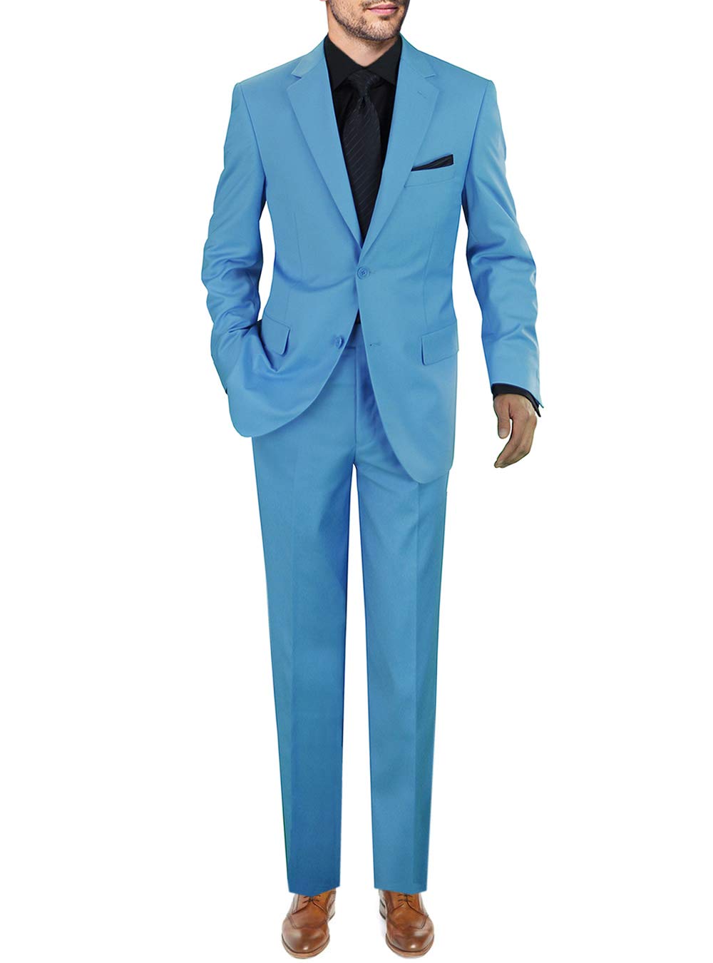 GN Men's Two Button 2 Piece Suit Set - Modern Fit Business Suit with Matching Pants for Weddings, Office & Formal Events | Premium Tailored Jacket & Trousers