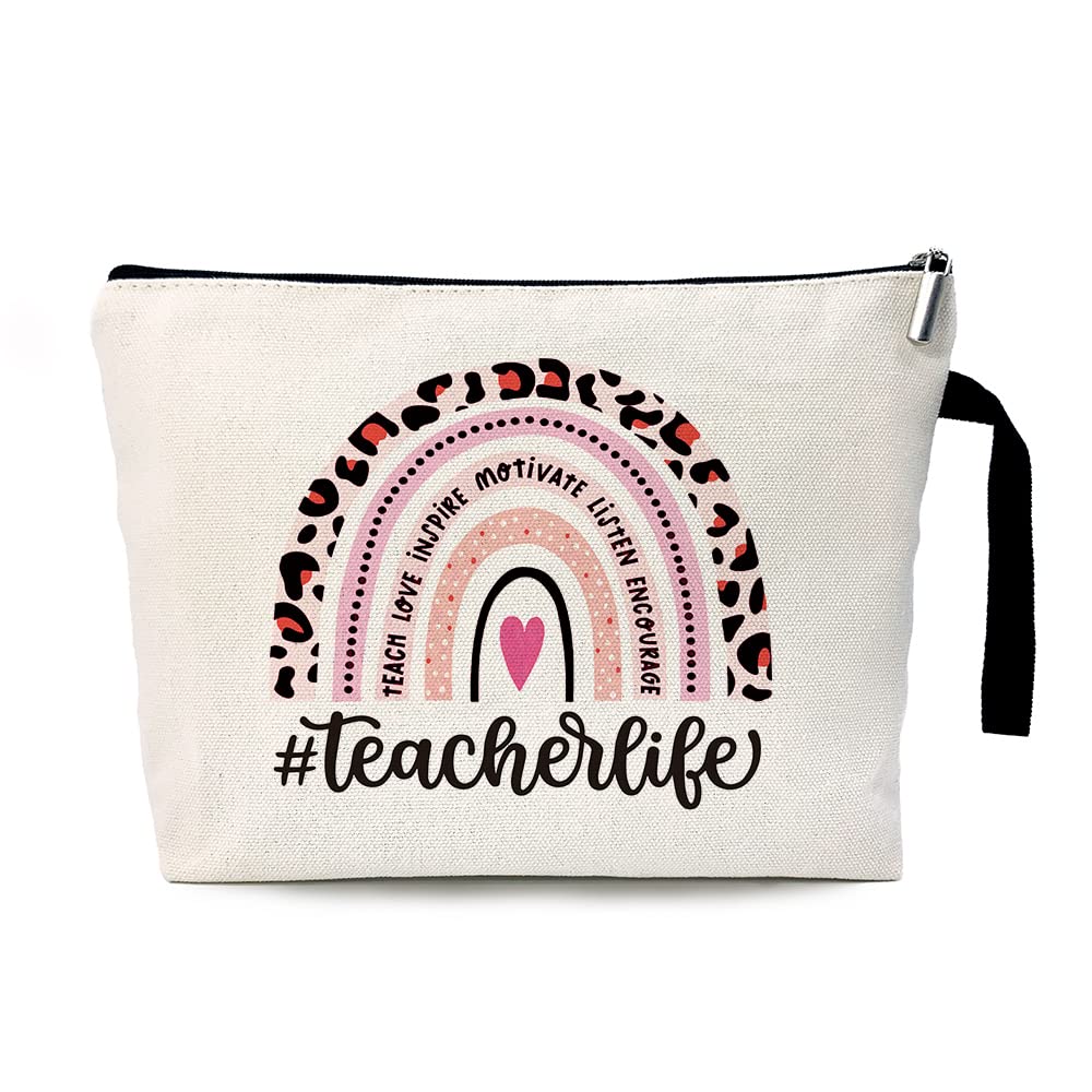 ZHANTUONE Teacher Cosmetic Bag - Perfect Birthday, Appreciation & Graduation Gift for Educators | Ideal for Classroom, Travel & Daily Organization