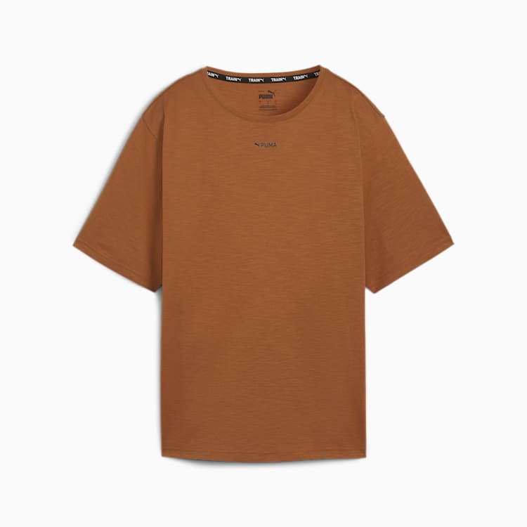 PUMA Women's Graphic OS Brown T-Shirt - Casual Short Sleeve Cotton Tee for Everyday Wear, Gym & Street Style