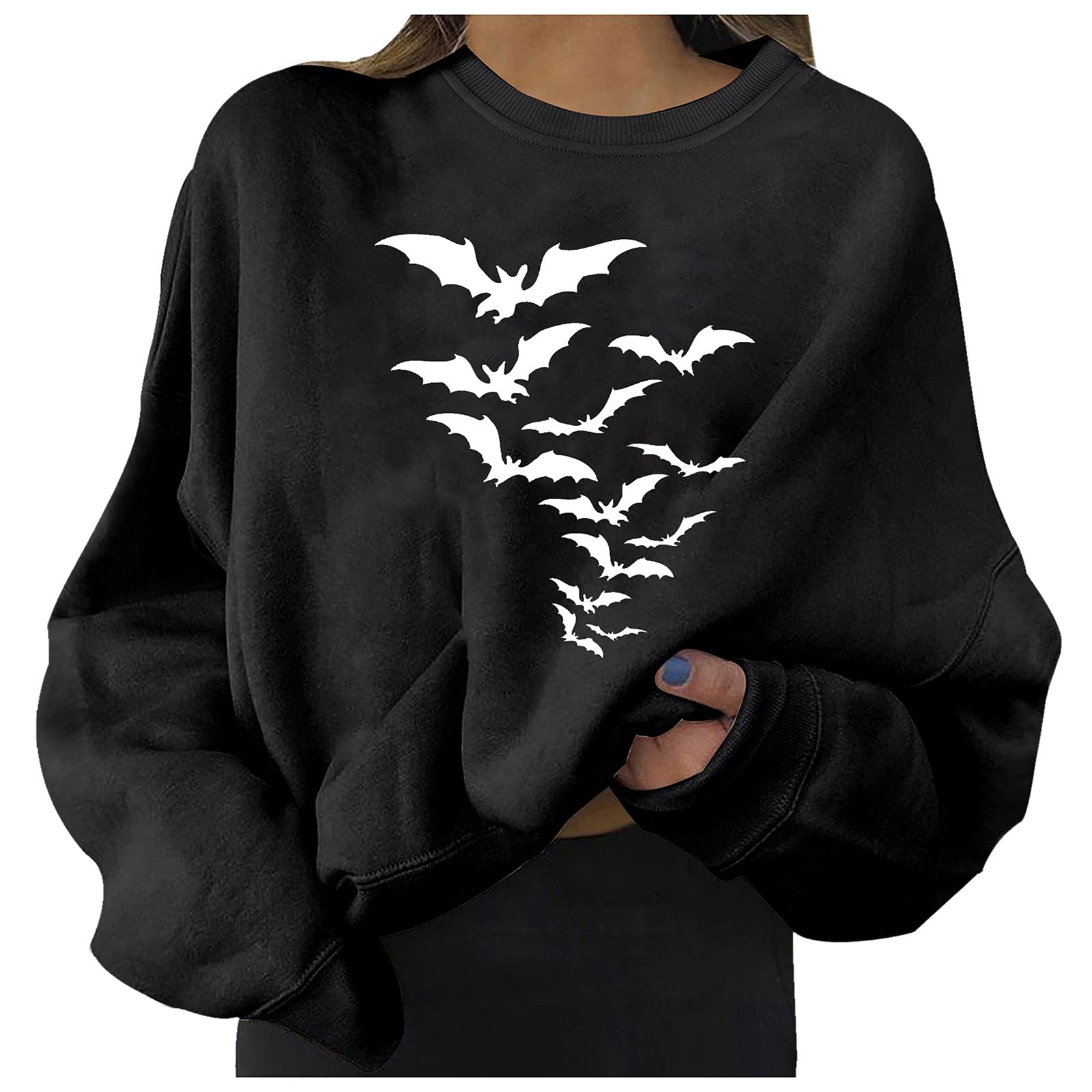 Women's Zip Up Hoodies - Long Sleeve Loose Fit Printed Sweatshirts with Round Neck | Casual Halloween & Everyday Wear | Perfect for Fall Fashion, Outdoor Activities, and Cozy Loungewear