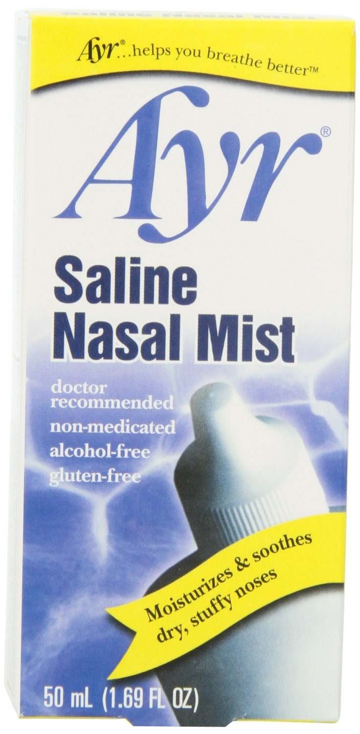 Ayr Saline Nasal Mist Spray Bottles - 6 Pack | Soothing Nasal Relief for Dryness & Congestion | Perfect for Travel, Allergies & Cold Season