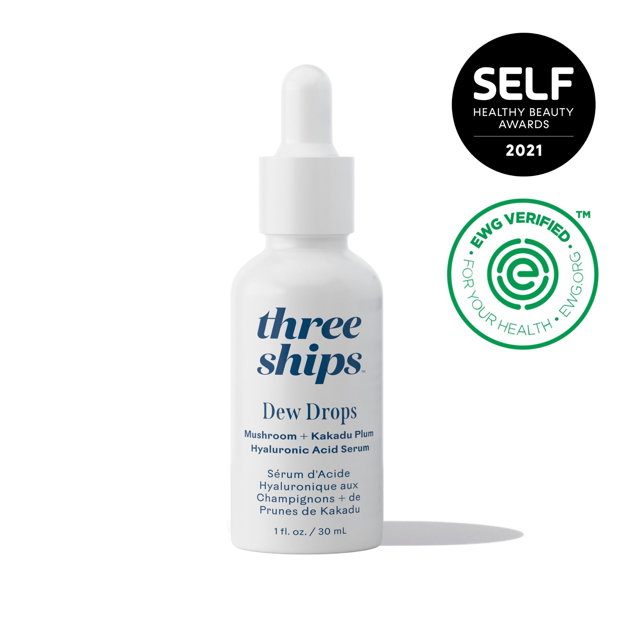 Dew Drops Mushroom & Kakadu Plum Hyaluronic Acid Serum for Face - Hydrating Anti-Aging Facial Treatment for Dry, Sensitive Skin | Day & Night Moisturizer for Glowing Complexion